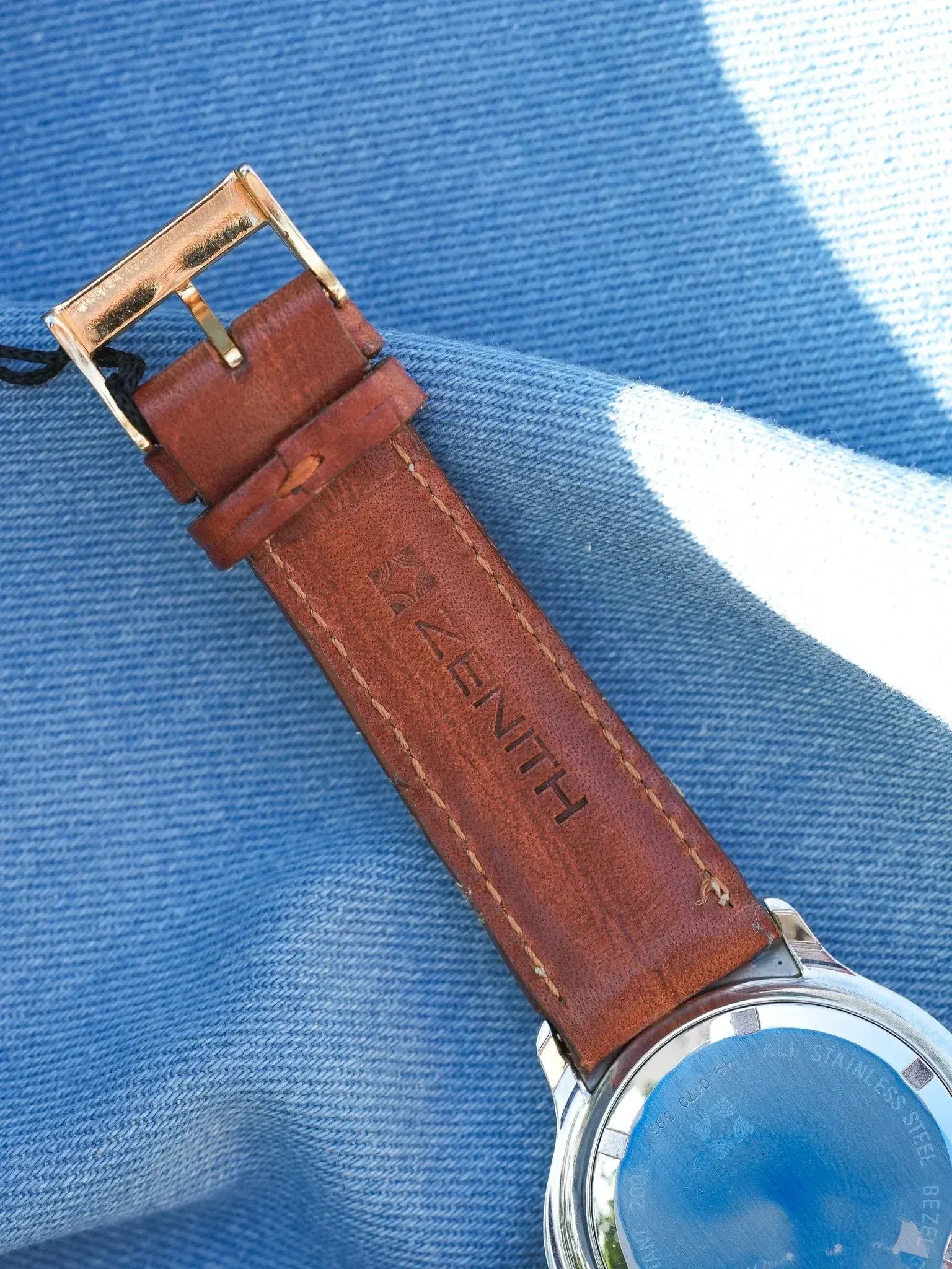 Zenith - Phase de lune triple calendar bleu nuit - NOS & Papier - 1980s - Atelier Victor