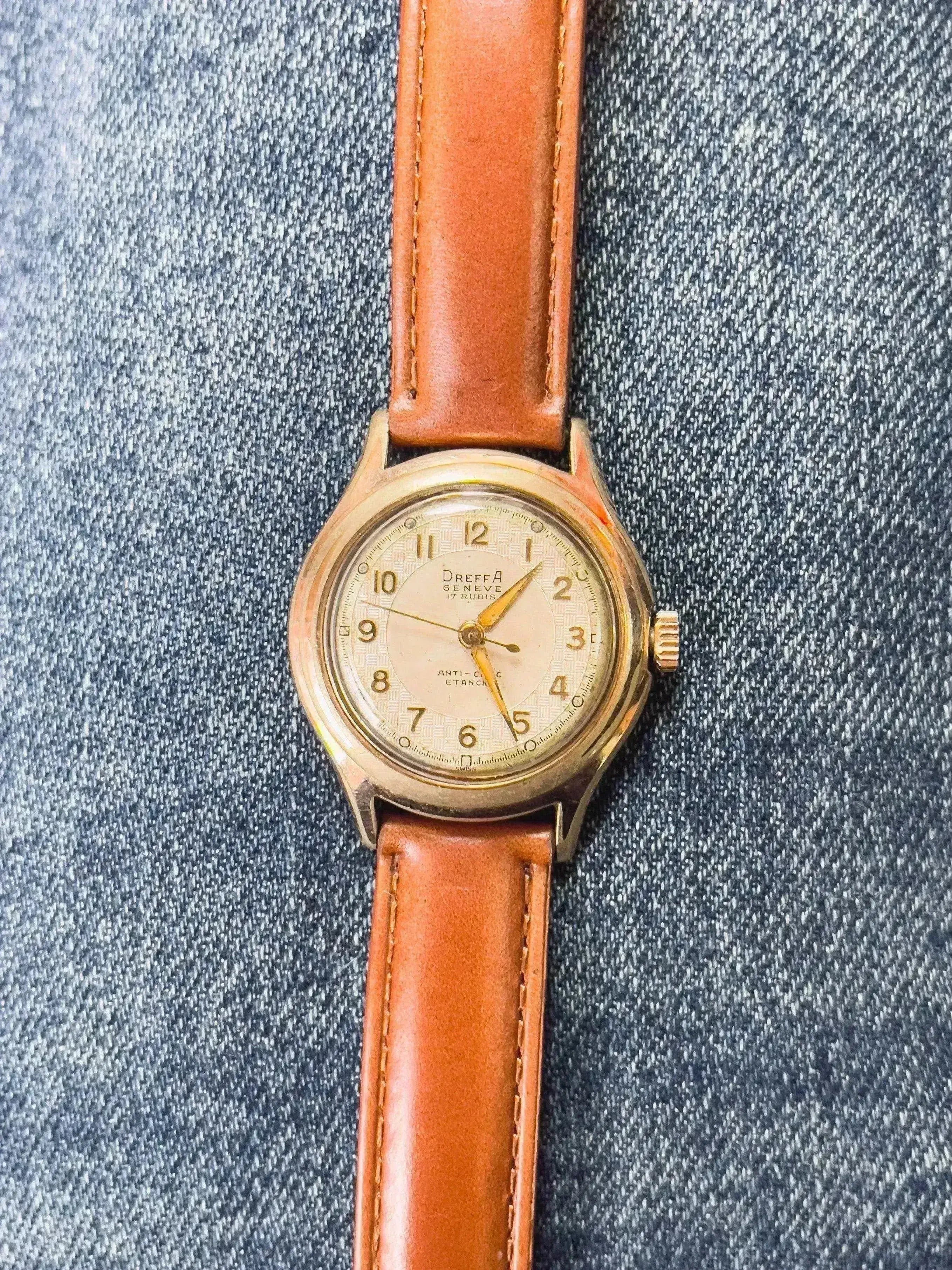 Dreffa Genève - Incabloc Patine Plaqué or - 1950s - Atelier Victor