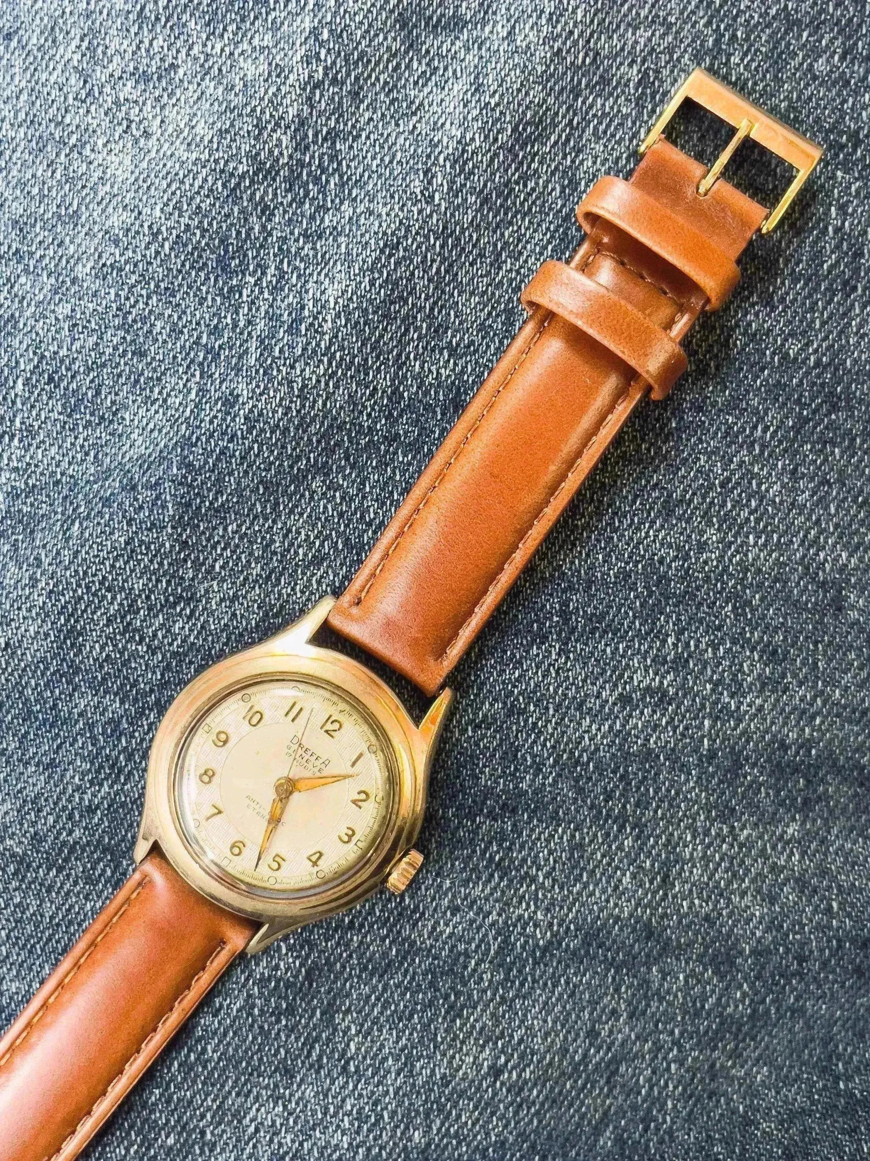 Dreffa Genève - Incabloc Patine Plaqué or - 1950s - Atelier Victor