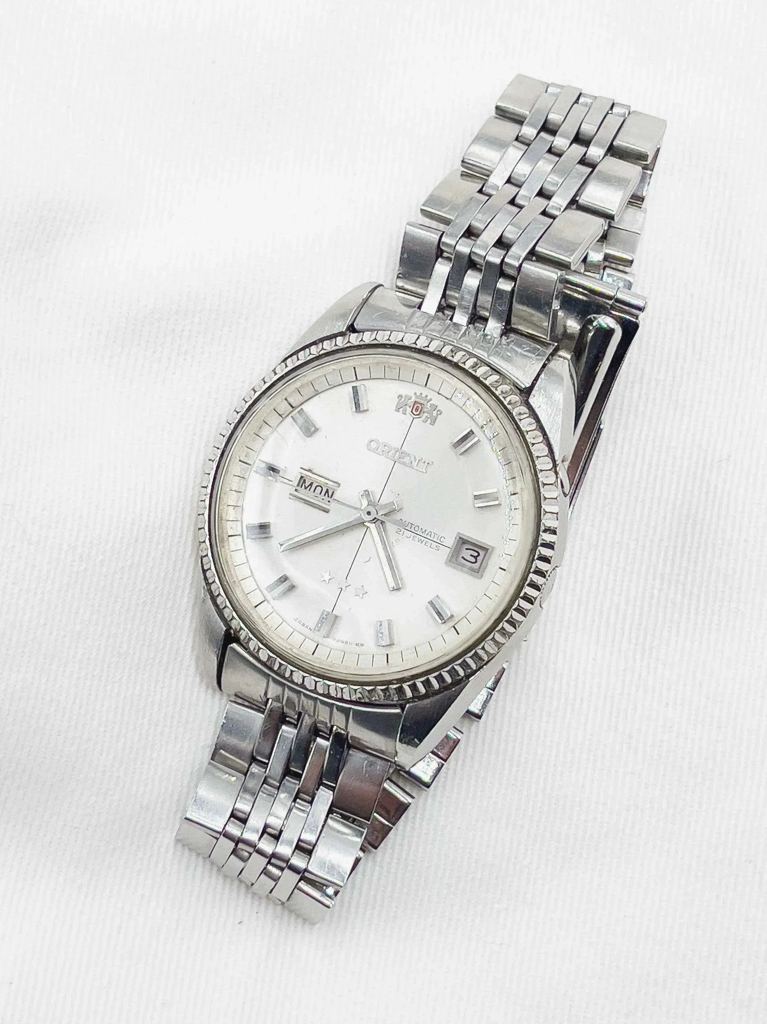 Orient - Cannelée Day Date - 1970s - Atelier Victor