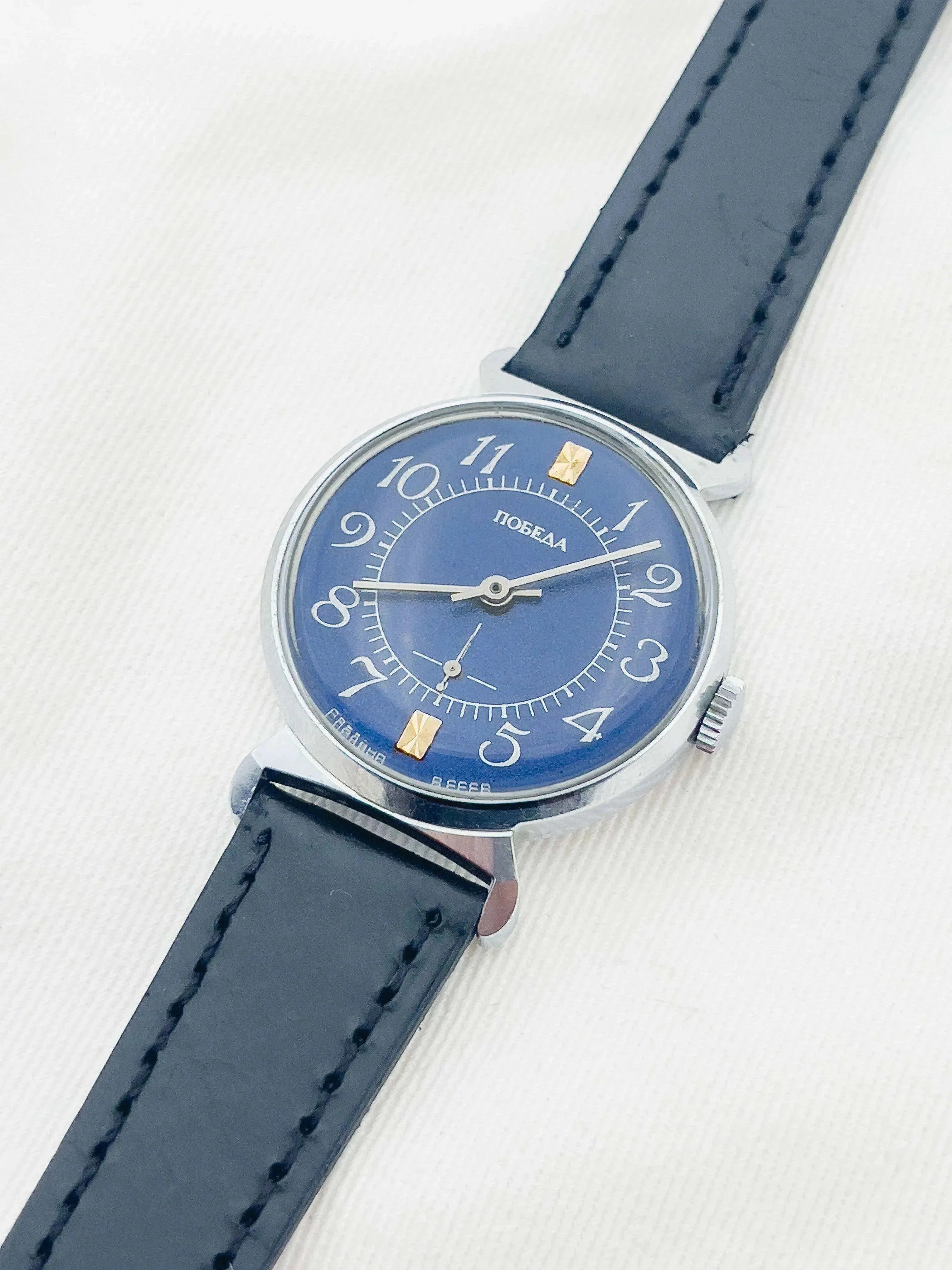 Pobeda - Cadran bleu nuit - 1980s - Atelier Victor - Vintage Shop