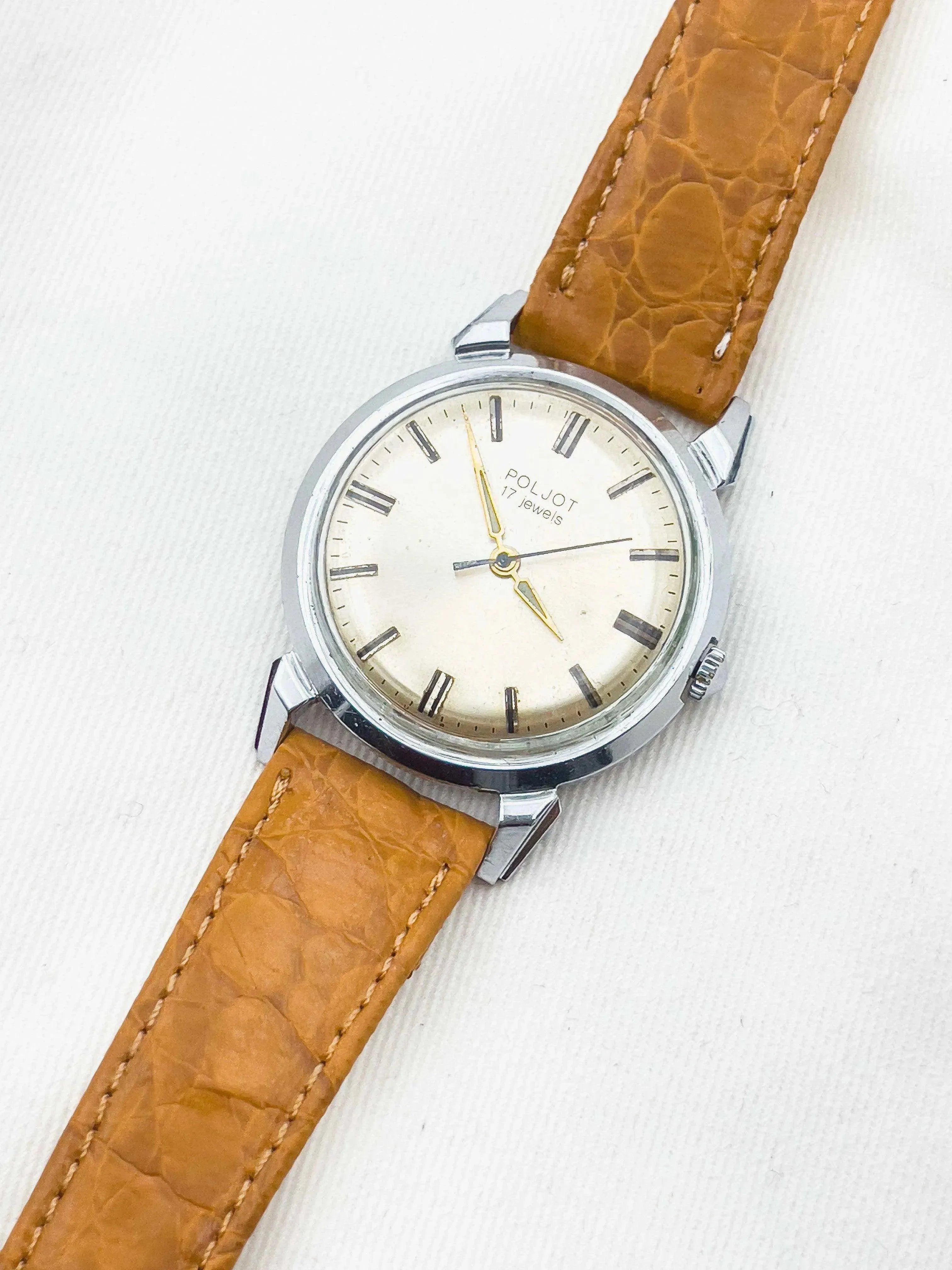 Poljot - Acier Cadran doré clair - 1980s - Atelier Victor - Vintage Shop