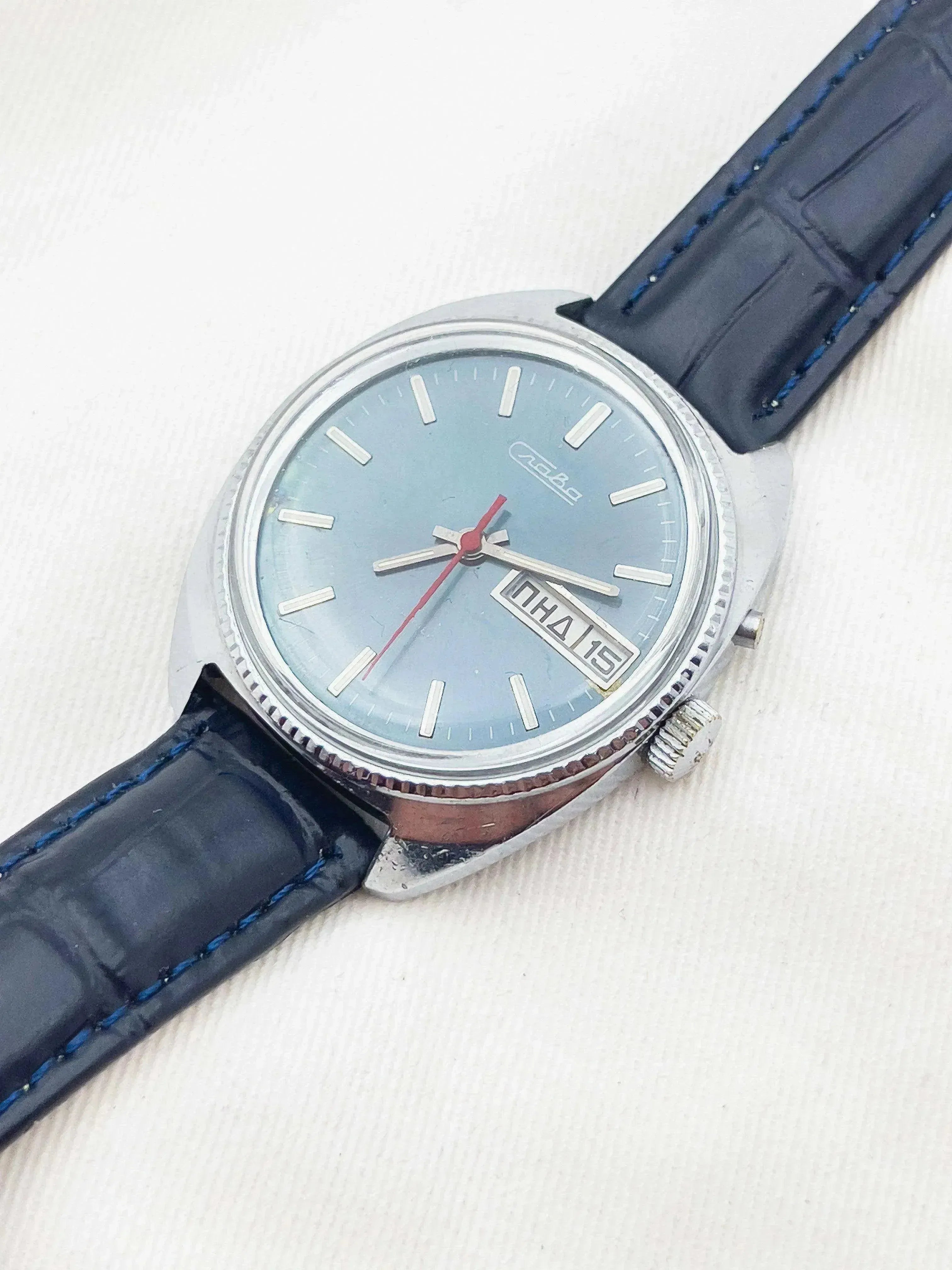 Slava - Cadran sky blue - 1980s - Atelier Victor