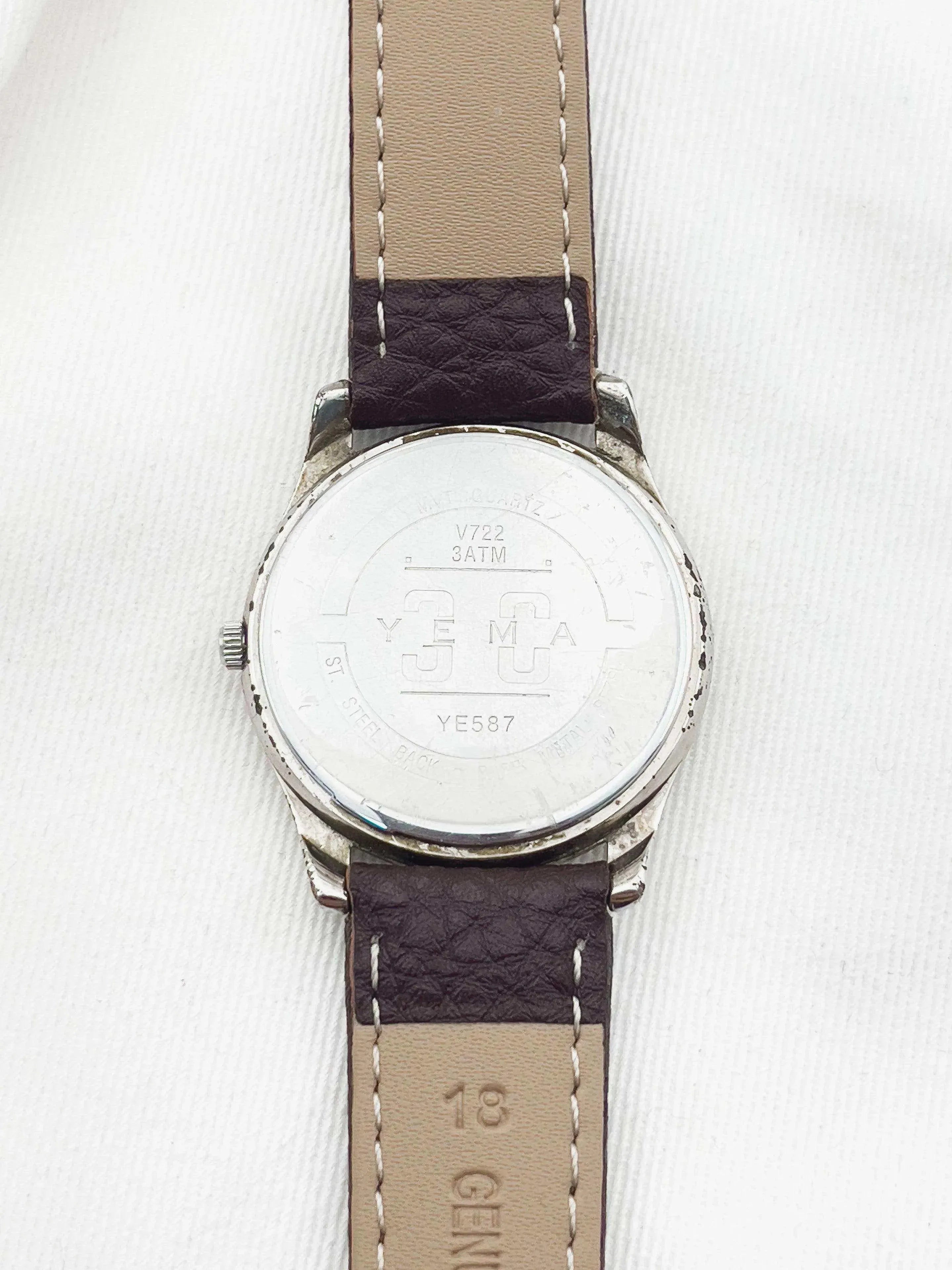 Yema - Cadran Blanc Boîtier Acier Date - 1990s - Atelier Victor