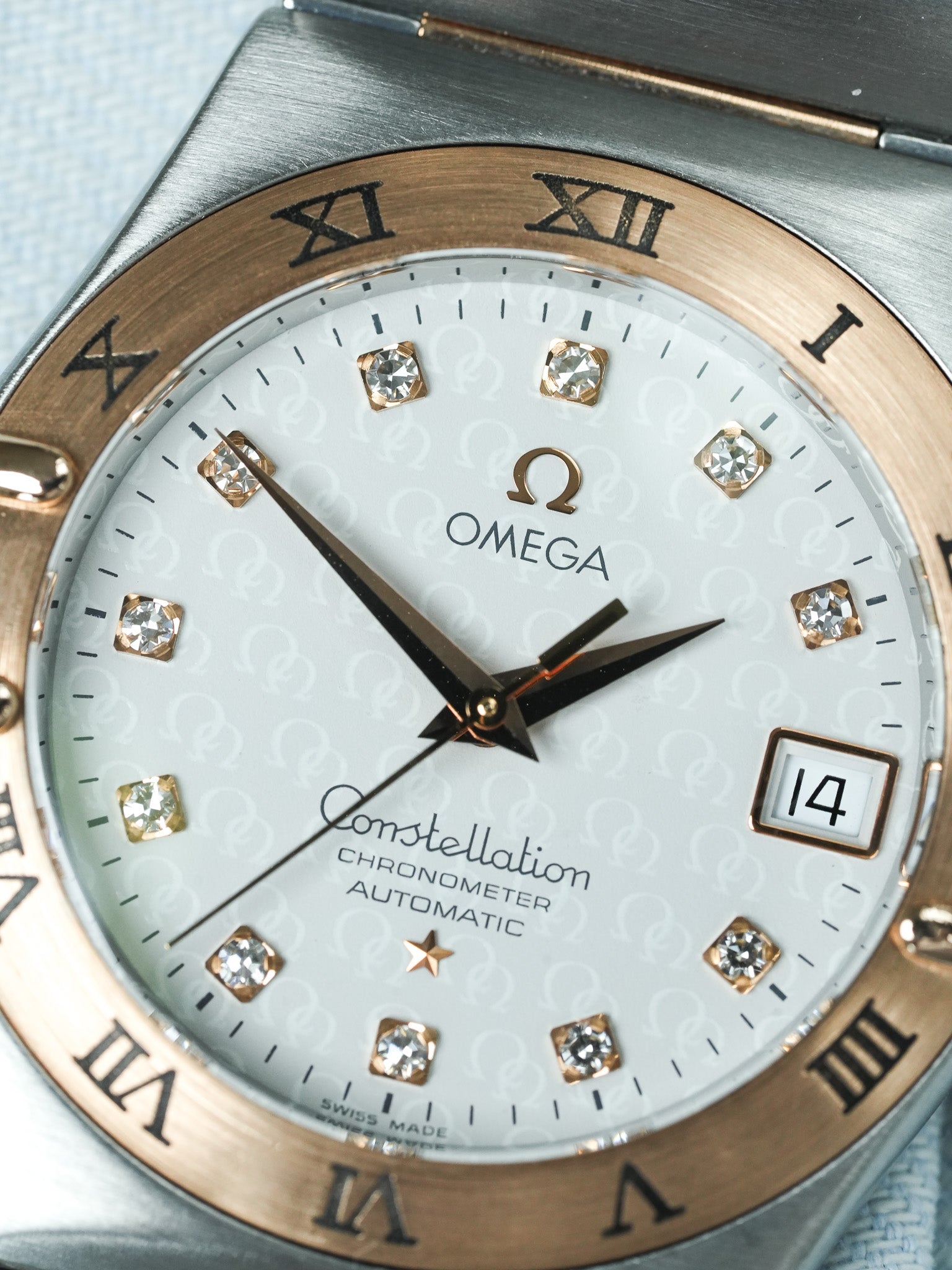 Omega Watch Constellation 50th Anniversary 1304.35.00 - Stainless Steel Rose Gold Diamonds (2000s) 