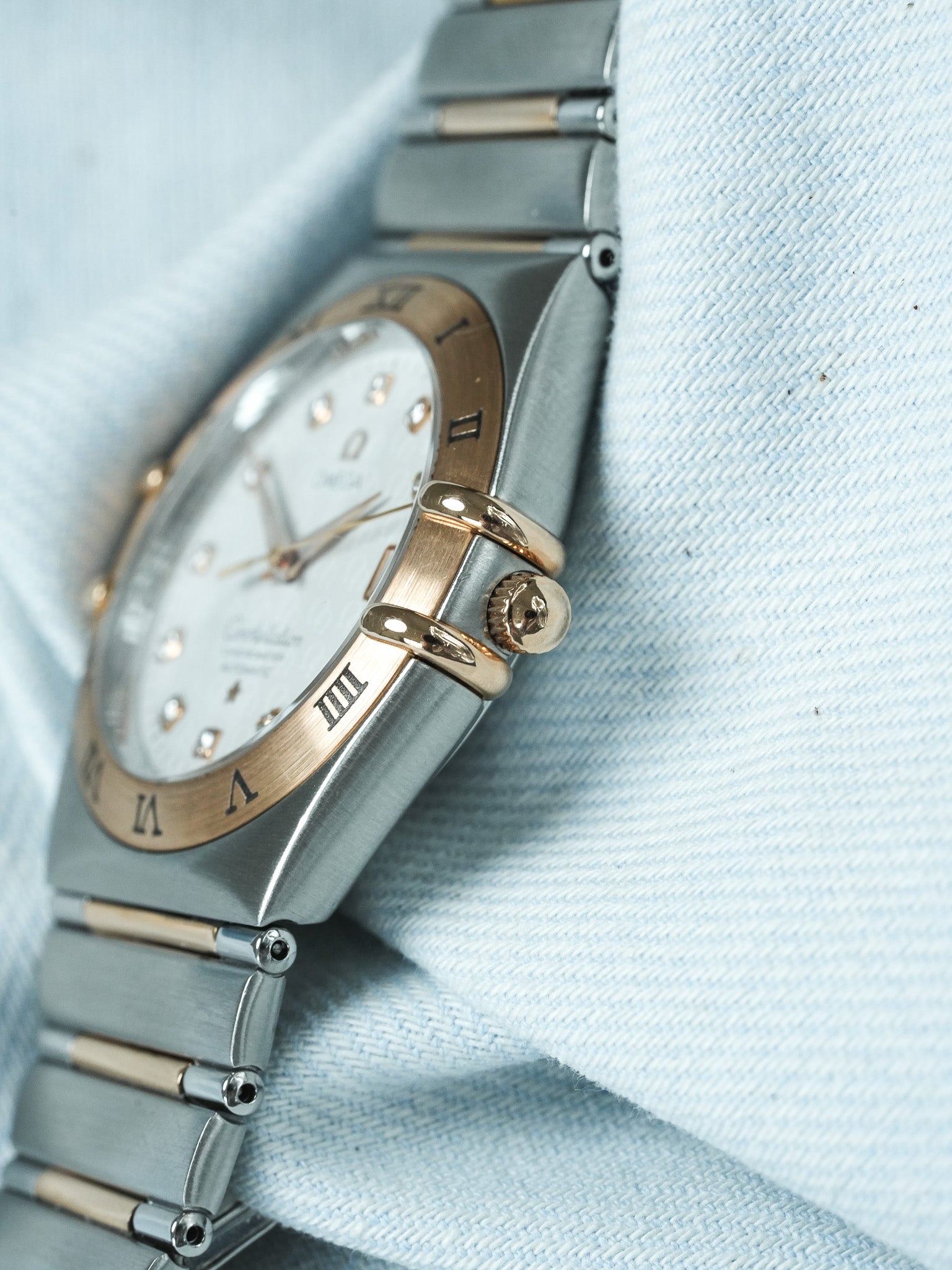 Omega Watch Constellation 50th Anniversary 1304.35.00 - Stainless Steel Rose Gold Diamonds (2000s) 