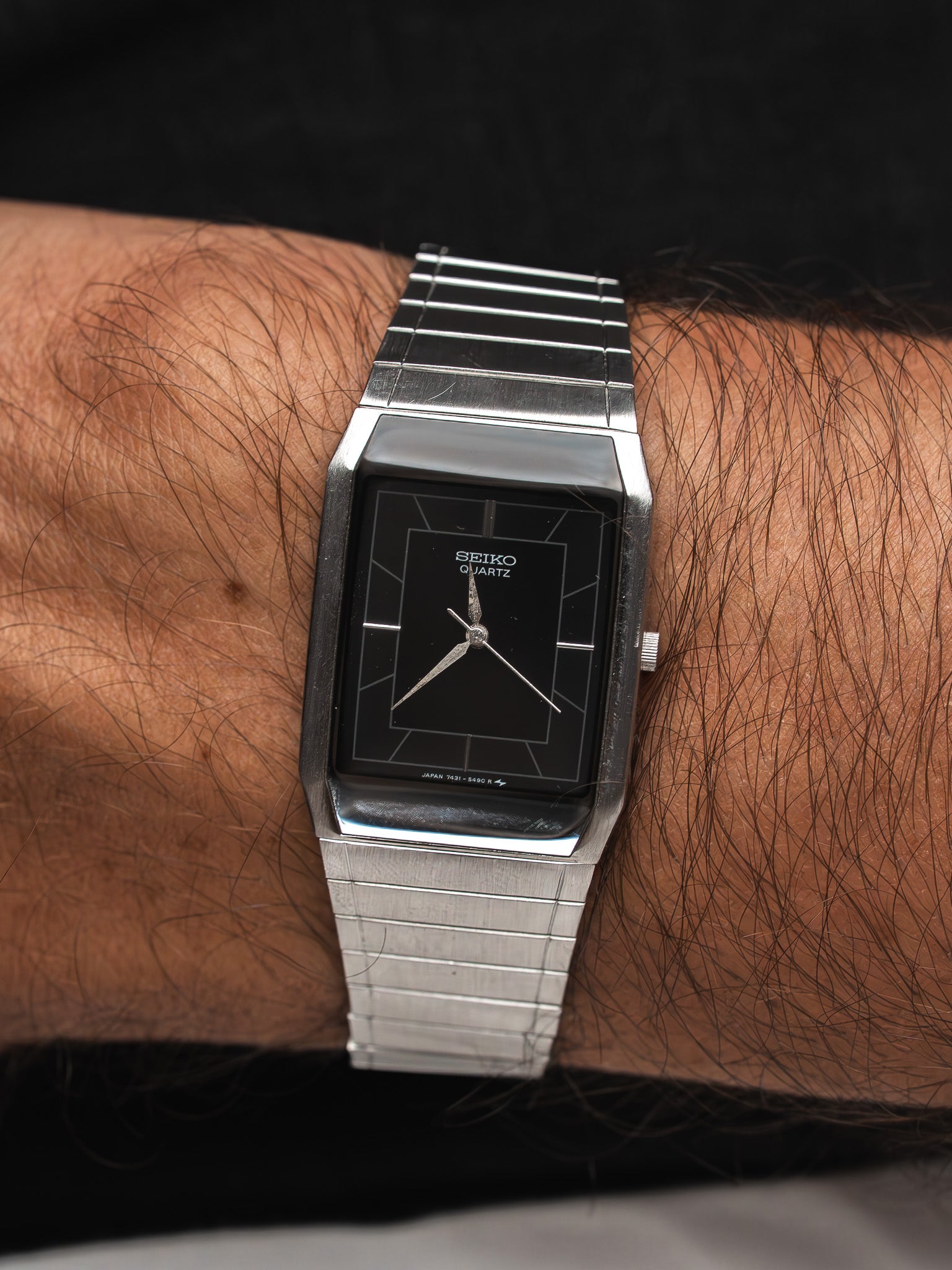Vintage Seiko 7431 Watch Stahl schwarzes Zifferblatt | Atelier Victor