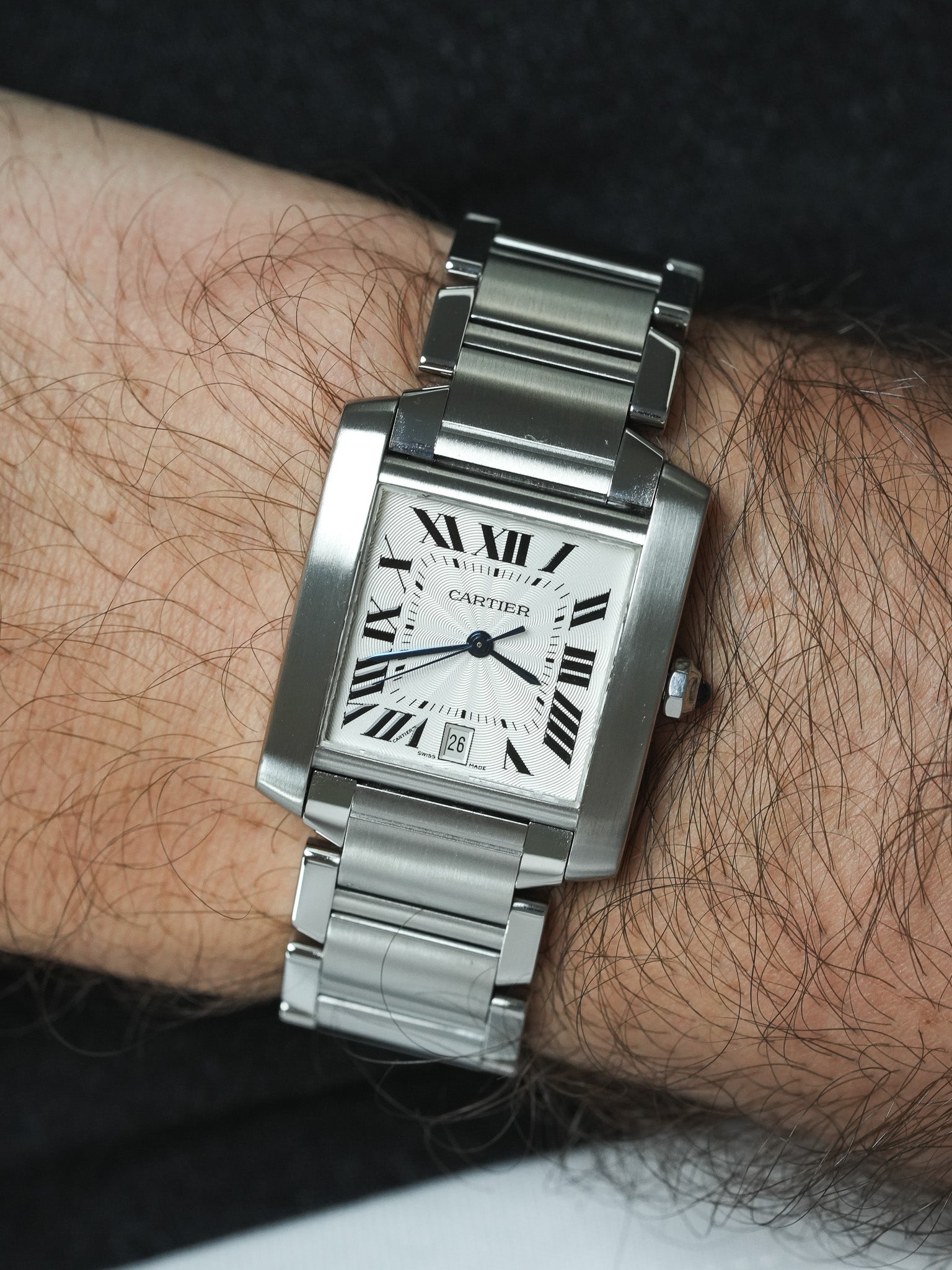 Montre Cartier Tank Française 2302 - Acier Automatique Homme (Années 2000)