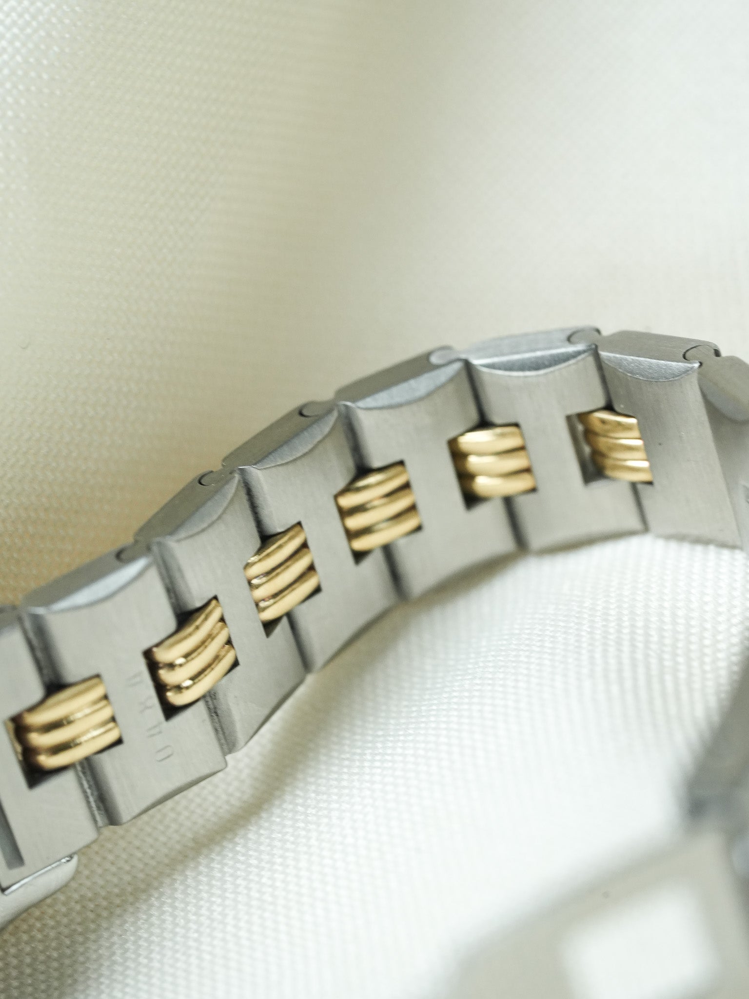 Montre Cartier Santos Vintage - Octogonale Godron 24mm Acier Or Femme (Années 1980)