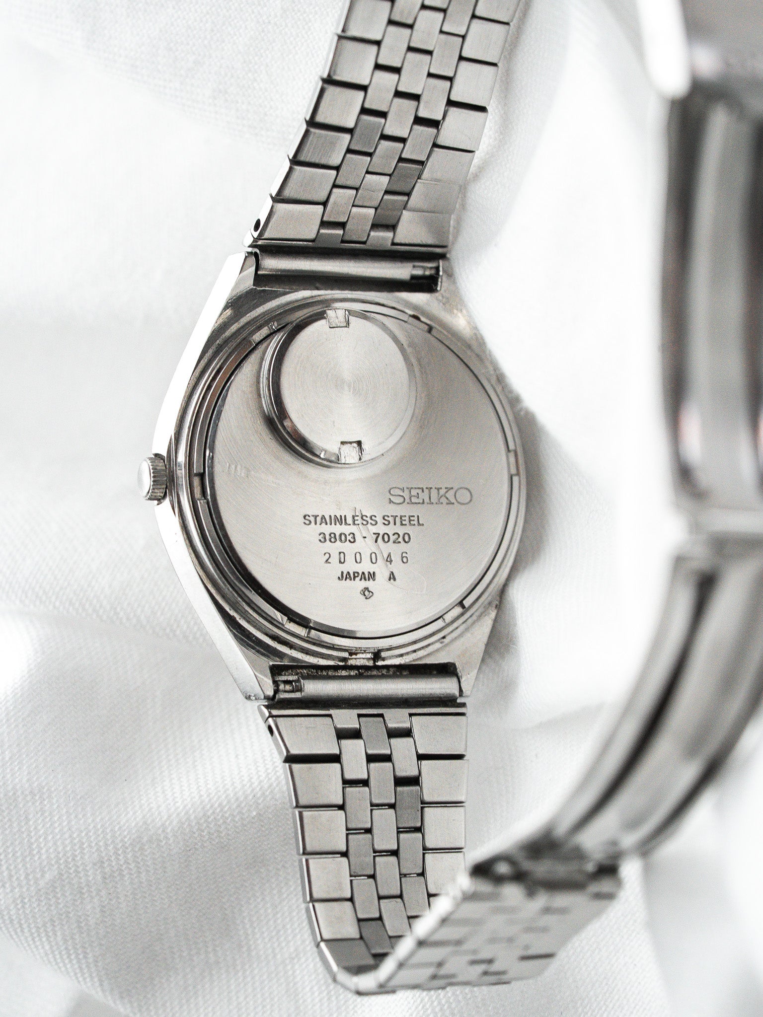 Seiko Type II 3803-7020 Acier — Cadran Argent Jour Kanji (1982)