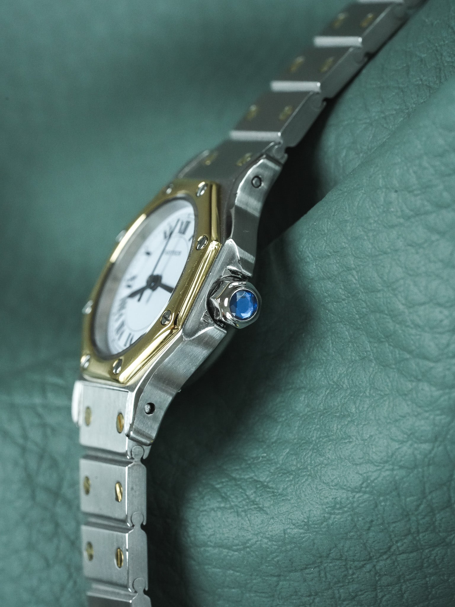 Montre Cartier Santos Vintage - Octogonale 24mm Acier Or Automatique Femme (Années 1980)