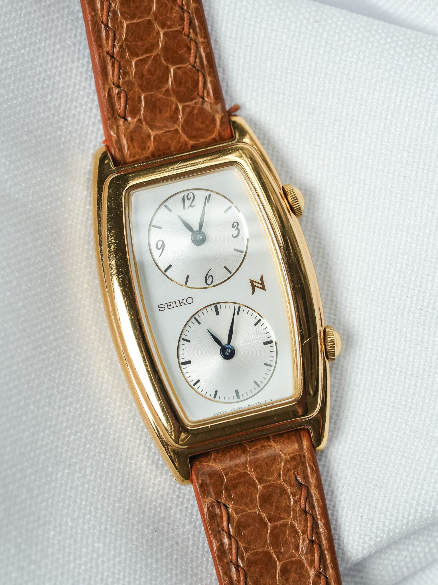 Vintage Seiko Watch - Tank "Dual Time" Gold-Plated (1995) 