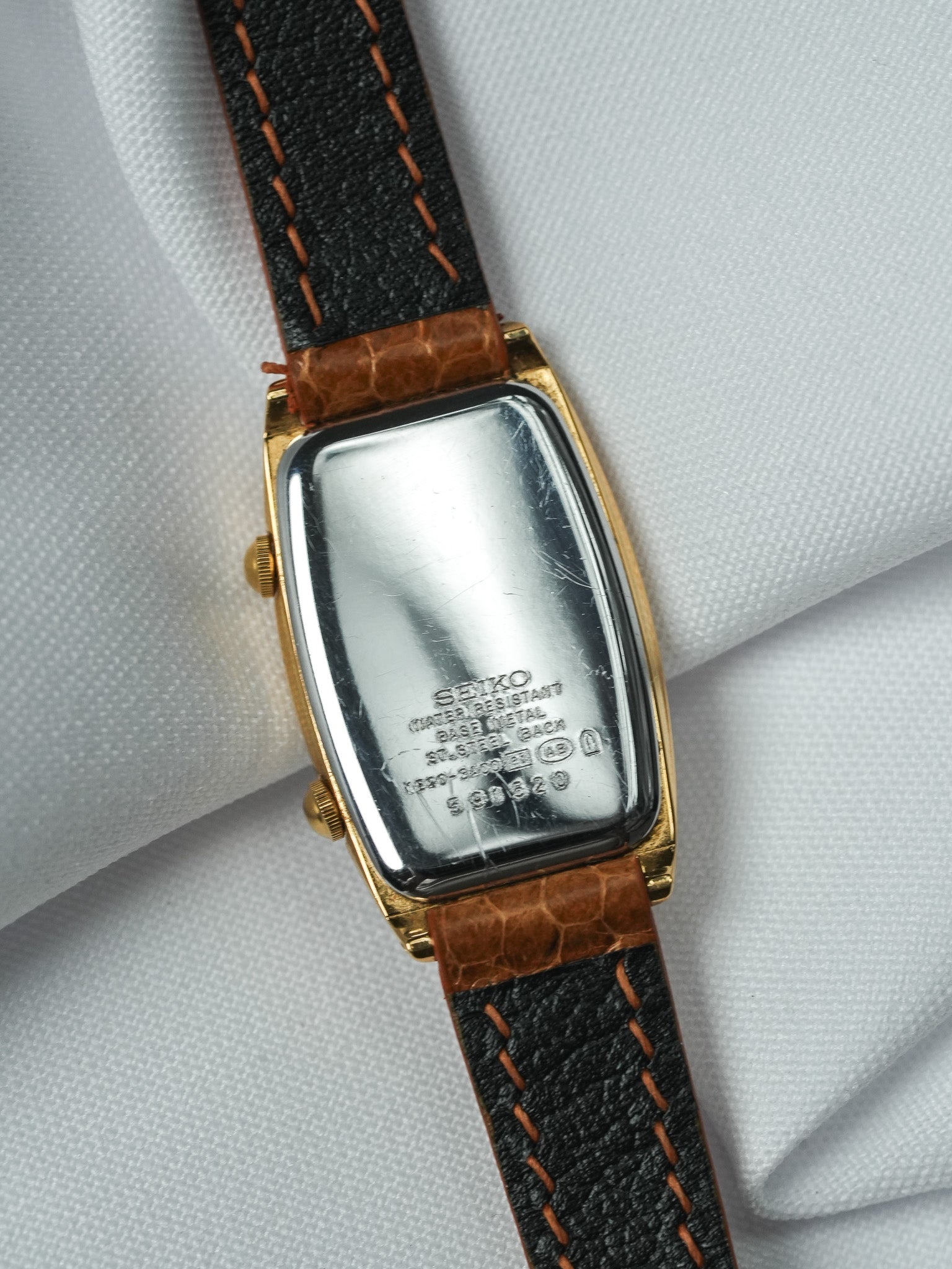 Vintage Seiko Watch - Tank "Dual Time" Gold-Plated (1995) 