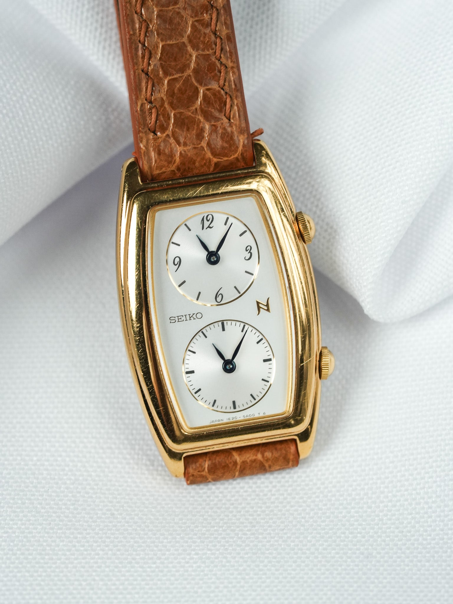 Vintage Seiko Watch - Tank "Dual Time" Gold-Plated (1995) 