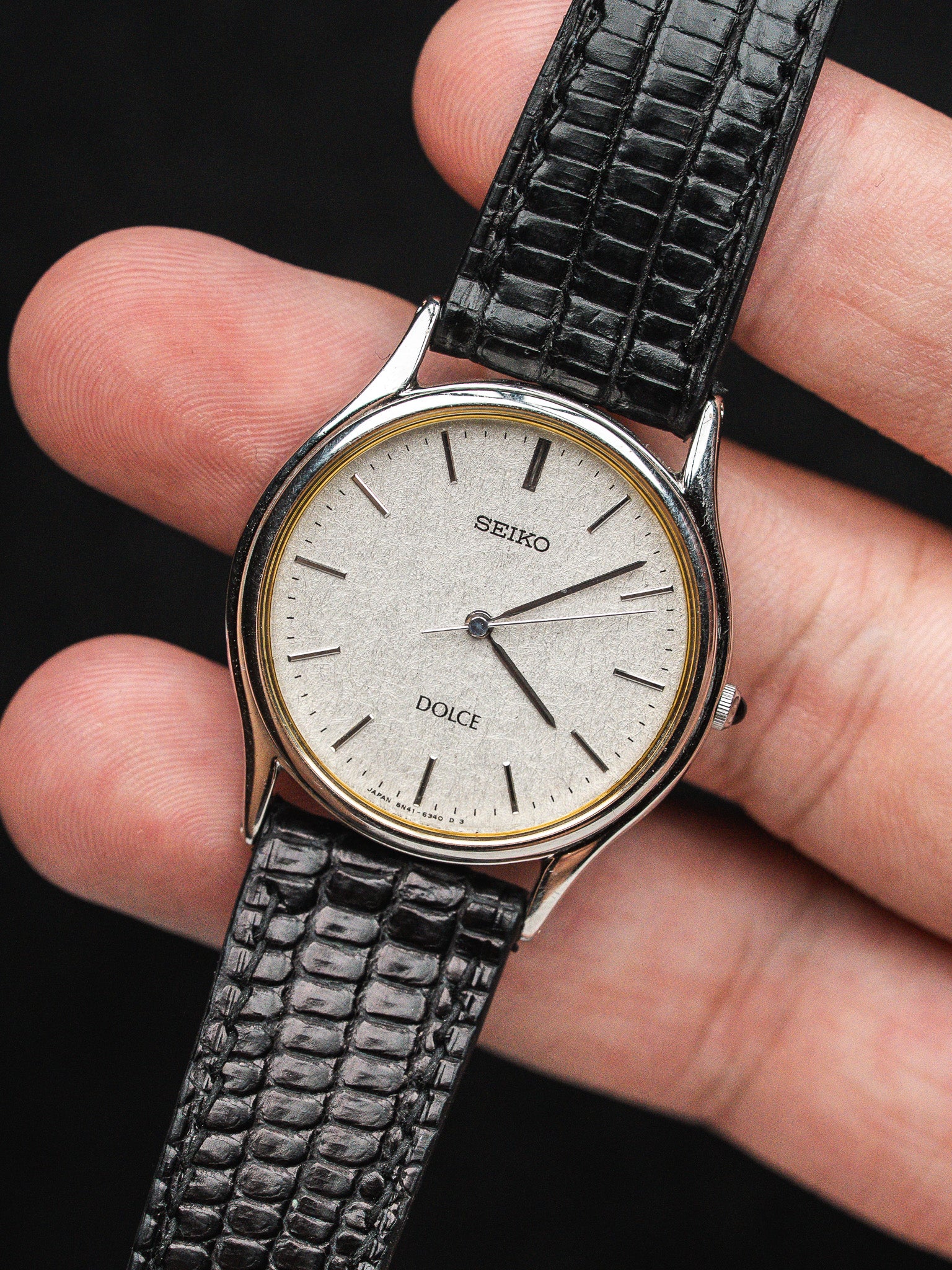 ساعة Seiko فينتاج Dolce 8N41-6340 — ميناء فضي (1990s) 