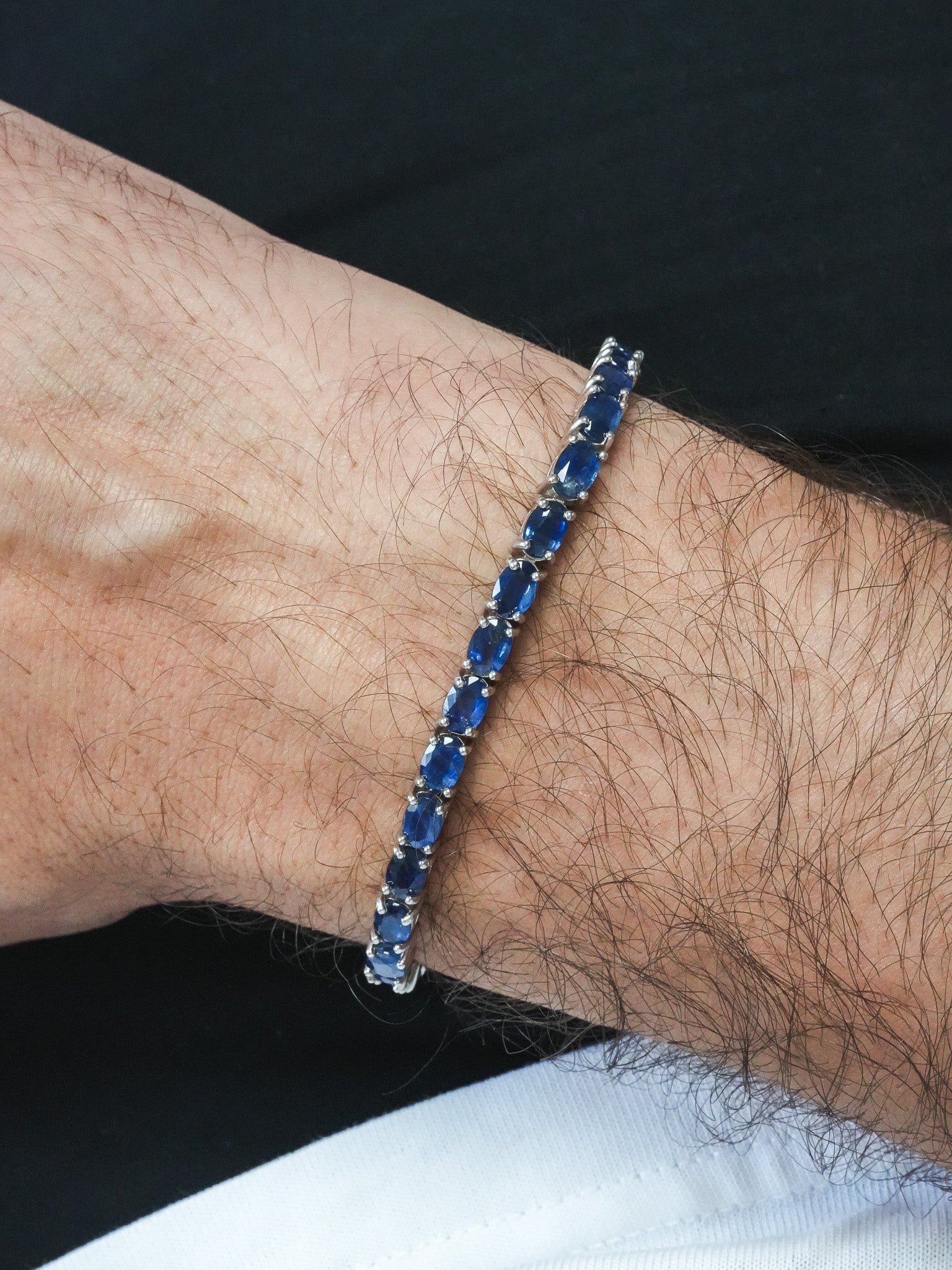 Isarn Tennis Bracelet in Sterling Silver 925 & Sapphire - Medium Model 