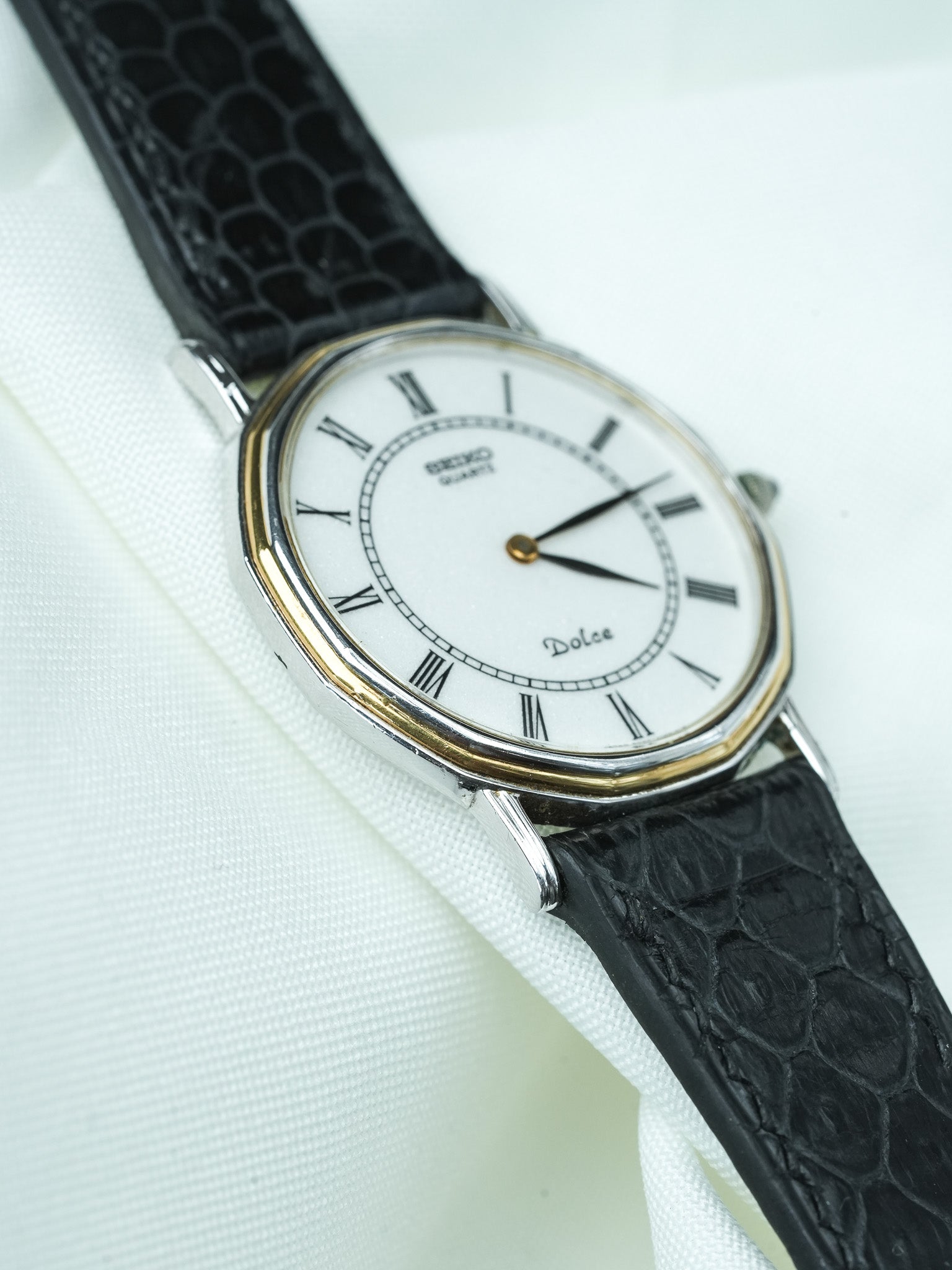 Montre Seiko Dolce Vintage - Octogonale Index Romain Cadran Blanc (1981) - Atelier Victor