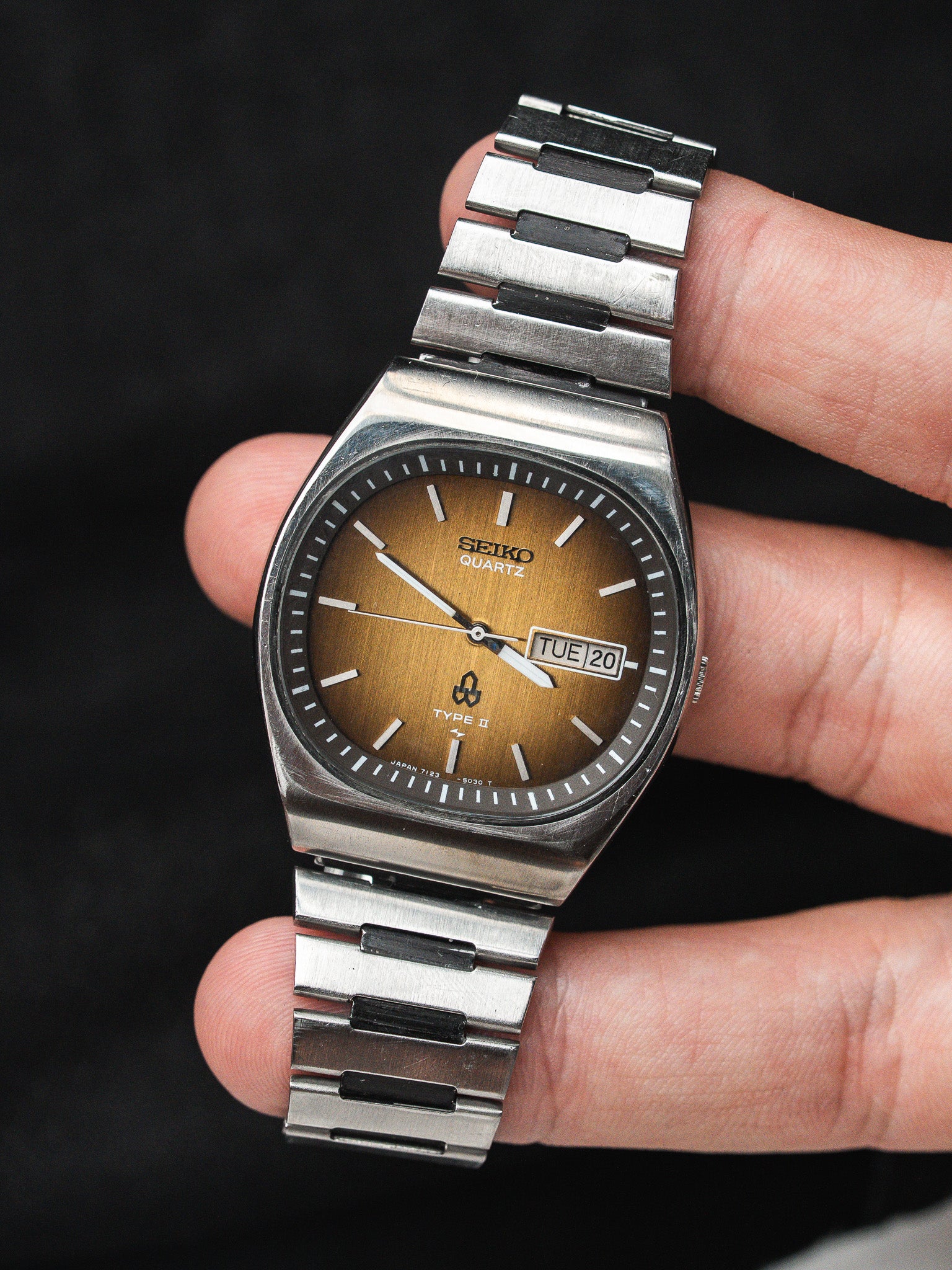 Seiko Vintage Type II ساعة 7123-5030 — تدرّج بني (1978) 