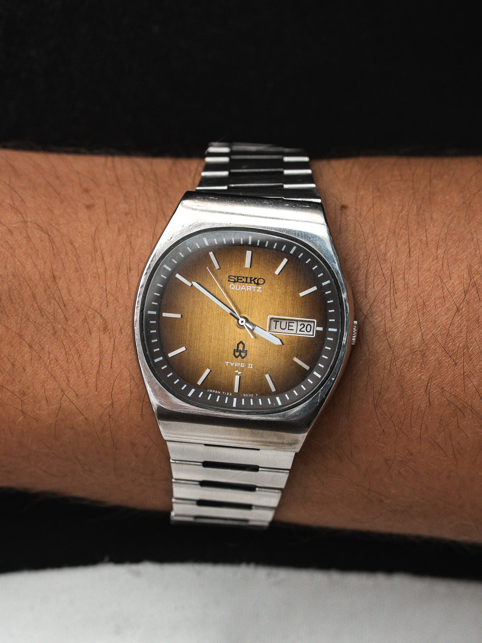 Seiko Vintage Type II ساعة 7123-5030 — تدرّج بني (1978) 