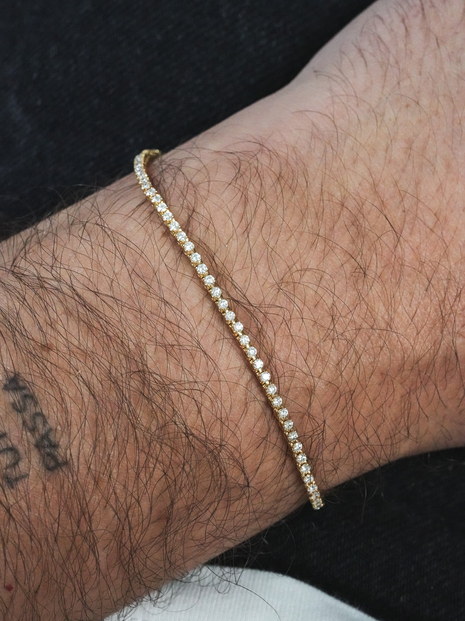 Pulsera Tennis Marcel - Diamante y Oro Amarillo - Modelo Mediano 