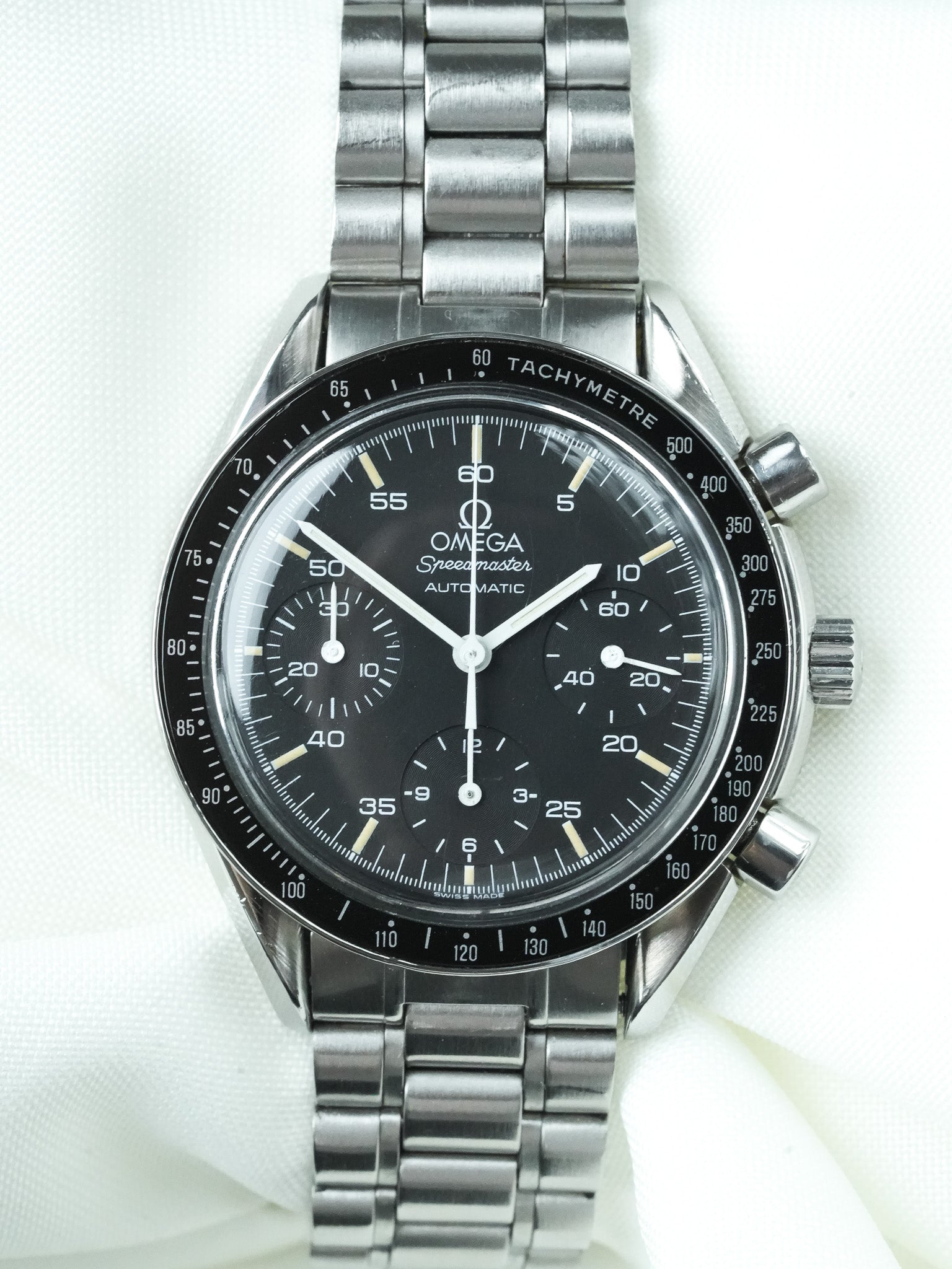 Montre Omega Speedmaster Reduced 3510.50 - Acier Brossé Index Tritium (Vintage 1991) - Atelier Victor
