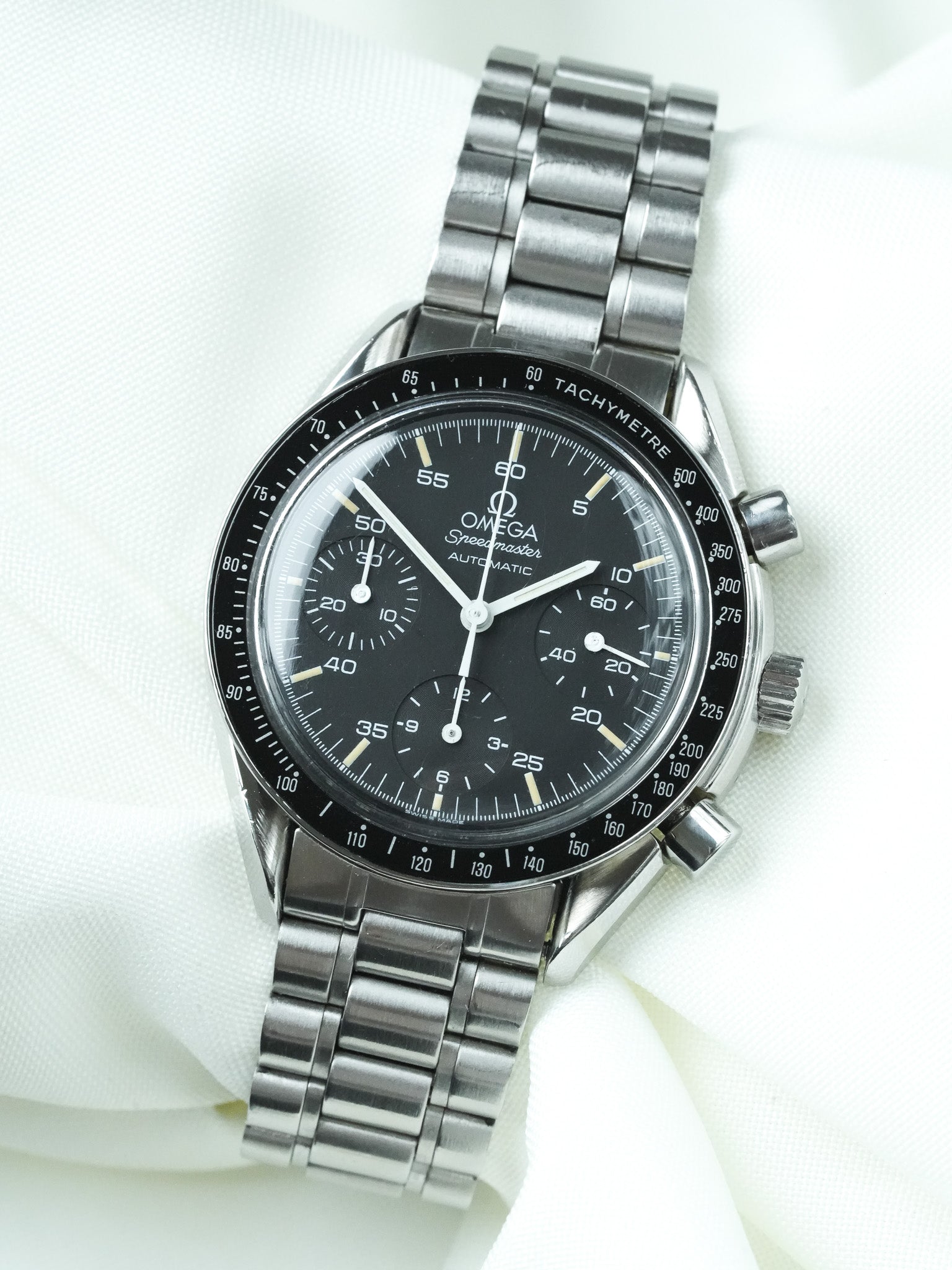 Montre Omega Speedmaster Reduced 3510.50 - Acier Brossé Index Tritium (Vintage 1991) - Atelier Victor