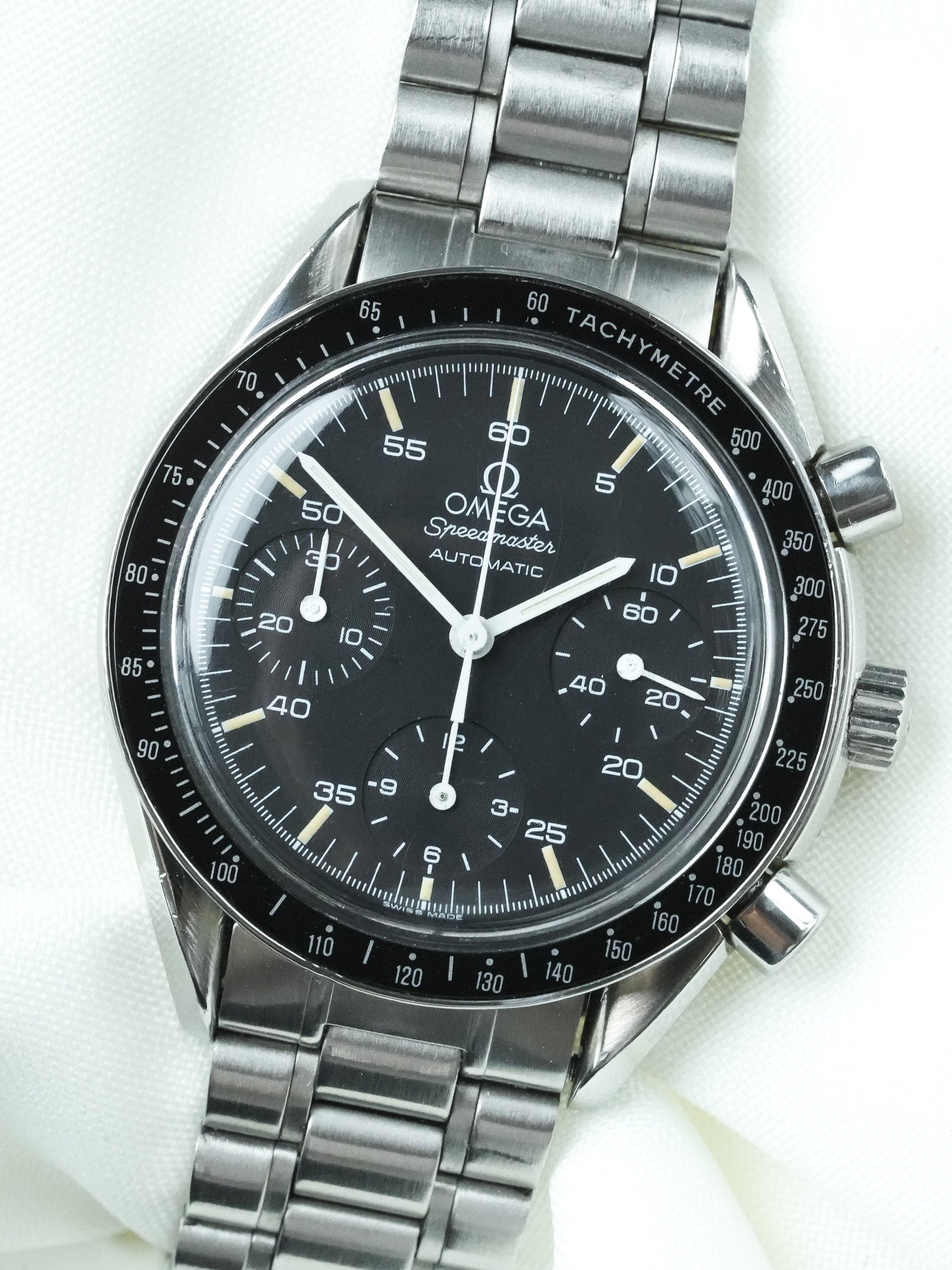 Montre Omega Speedmaster Reduced 3510.50 - Acier Brossé Index Tritium (Vintage 1991) - Atelier Victor