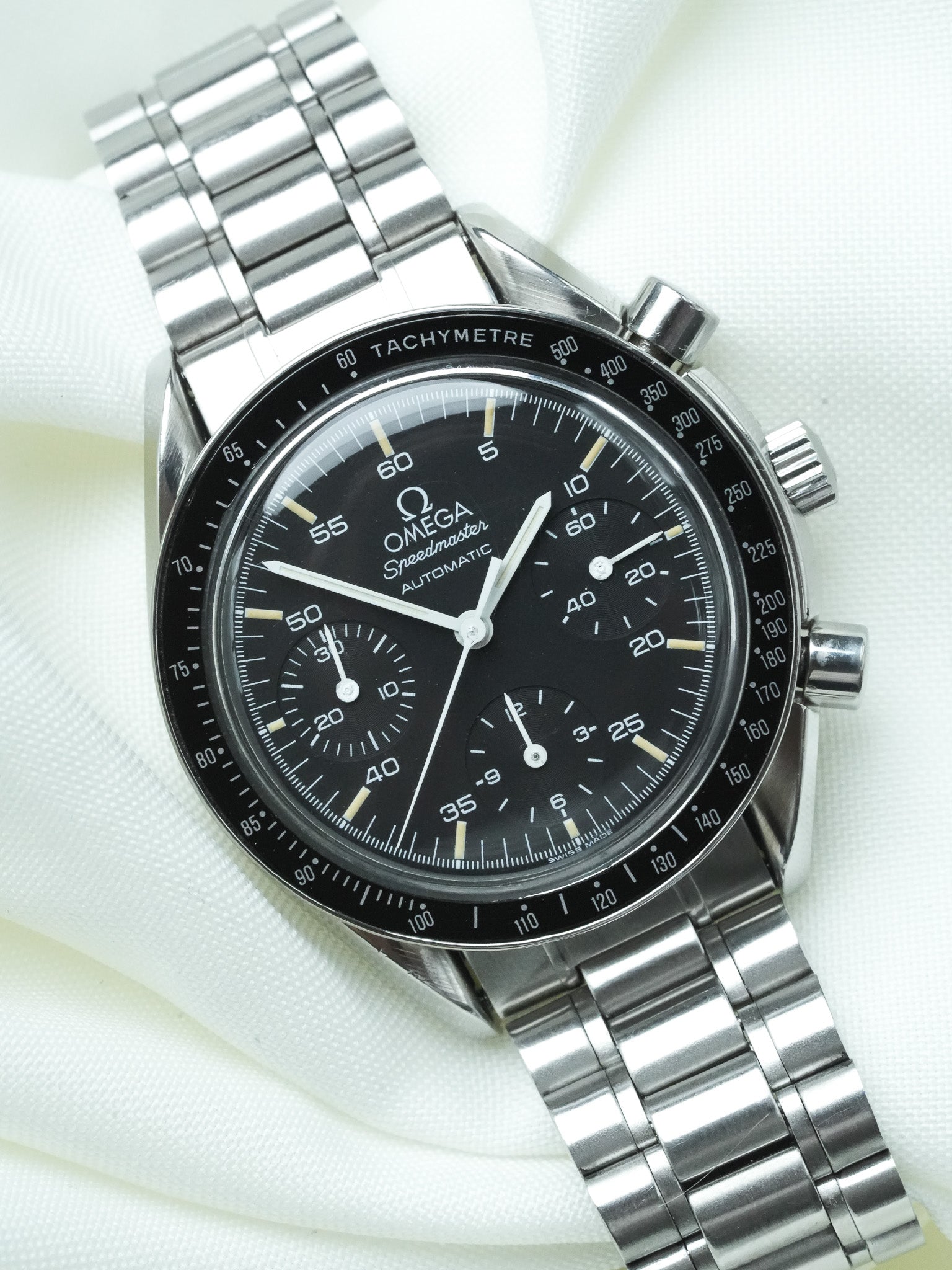 Montre Omega Speedmaster Reduced 3510.50 - Acier Brossé Index Tritium (Vintage 1991) - Atelier Victor