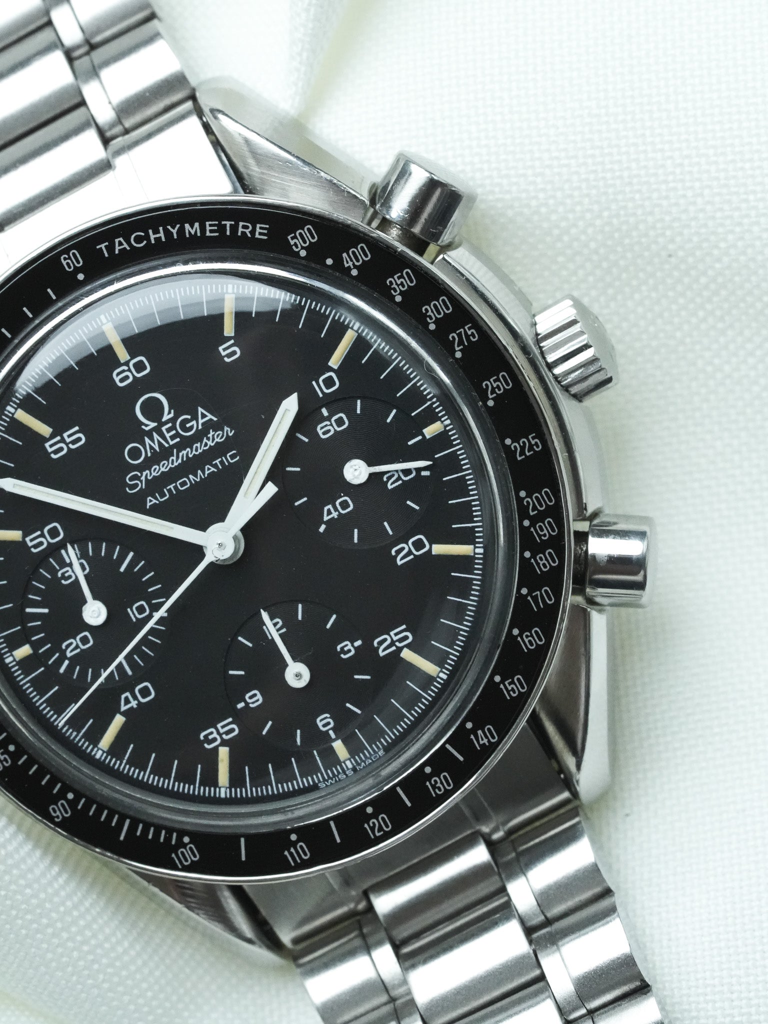 Montre Omega Speedmaster Reduced 3510.50 - Acier Brossé Index Tritium (Vintage 1991) - Atelier Victor