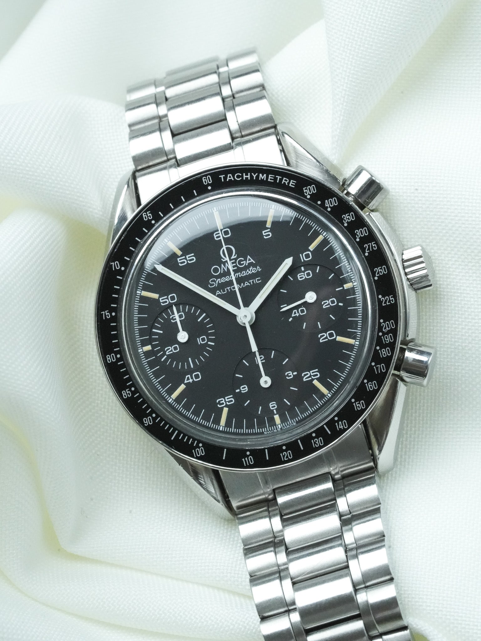 Montre Omega Speedmaster Reduced 3510.50 - Acier Brossé Index Tritium (Vintage 1991) - Atelier Victor