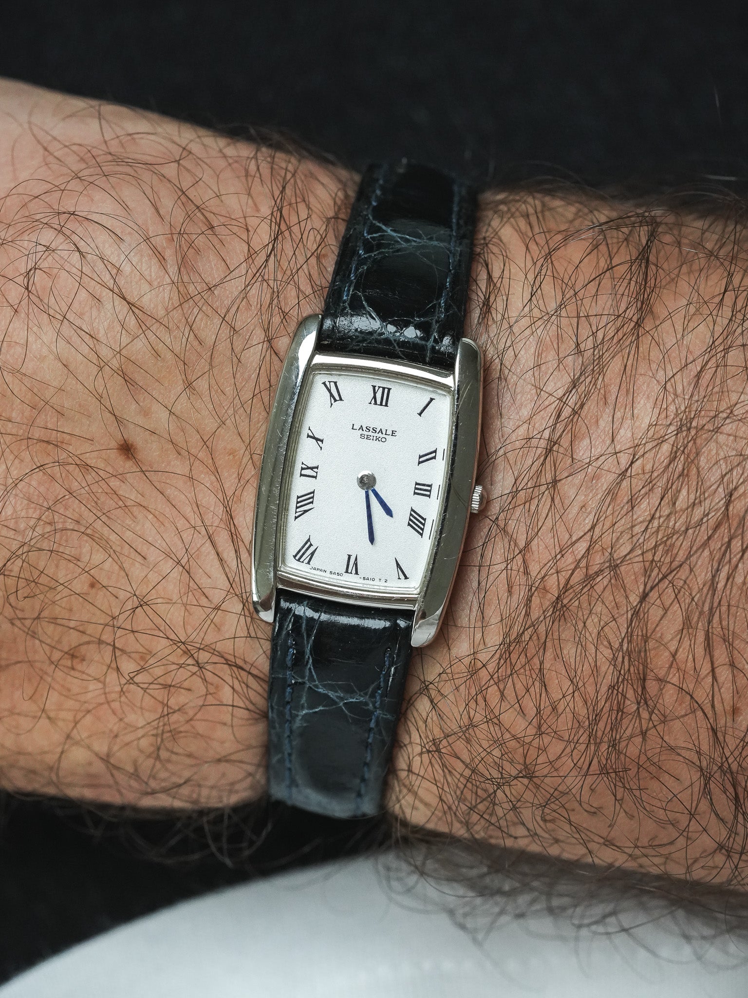 Reloj Seiko Lassale 复古 - Mini Tonneau Acero Índices Azules (1984) 