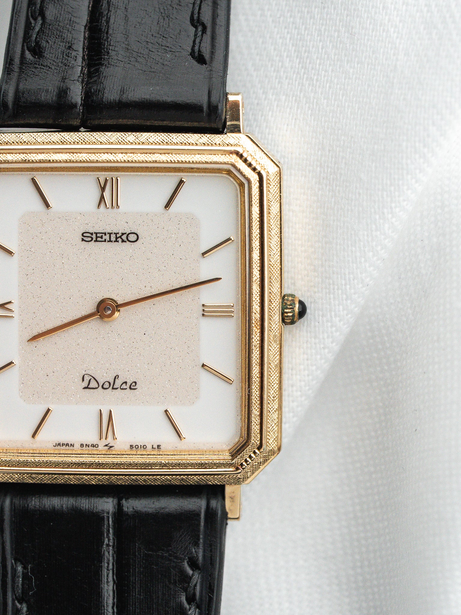 Montre Seiko Dolce 8N40-5010 — Plaquée Or Lunette Florentine (1988)