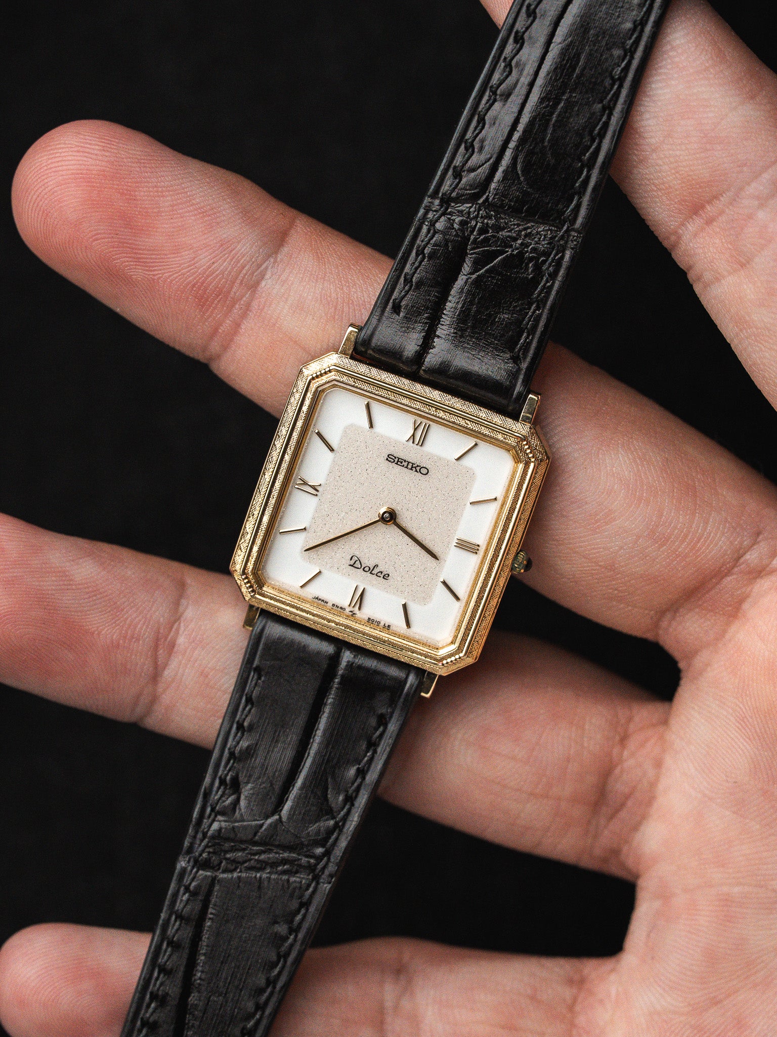 Montre Seiko Dolce 8N40-5010 — Plaquée Or Lunette Florentine (1988)