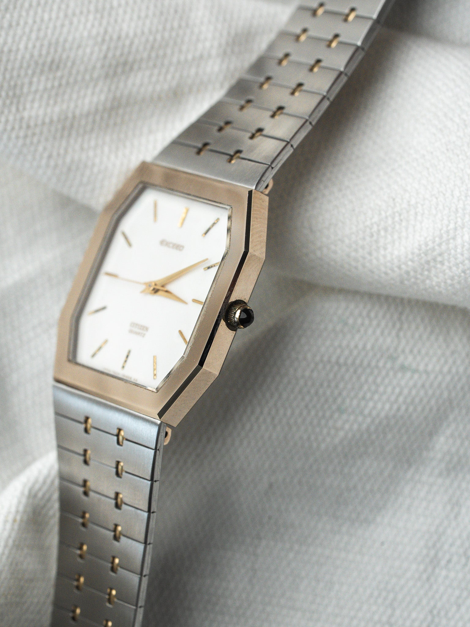 Montre Citizen Exceed Vintage - Acier Or Octogonale Allongée (1991)