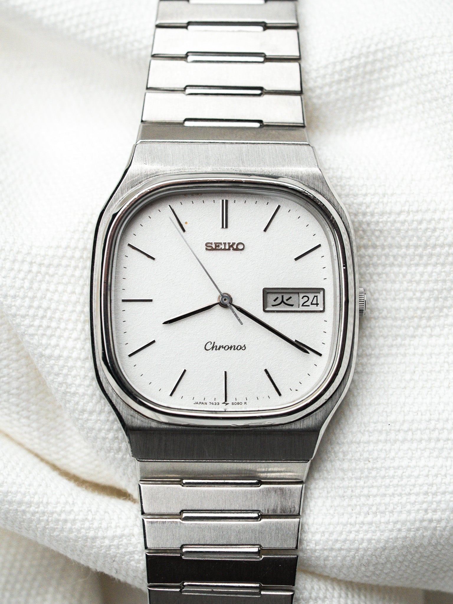 ساعة Seiko Chronos JDM فينتاج 7433-5080 — عرض كانجي Quartz (1985) 