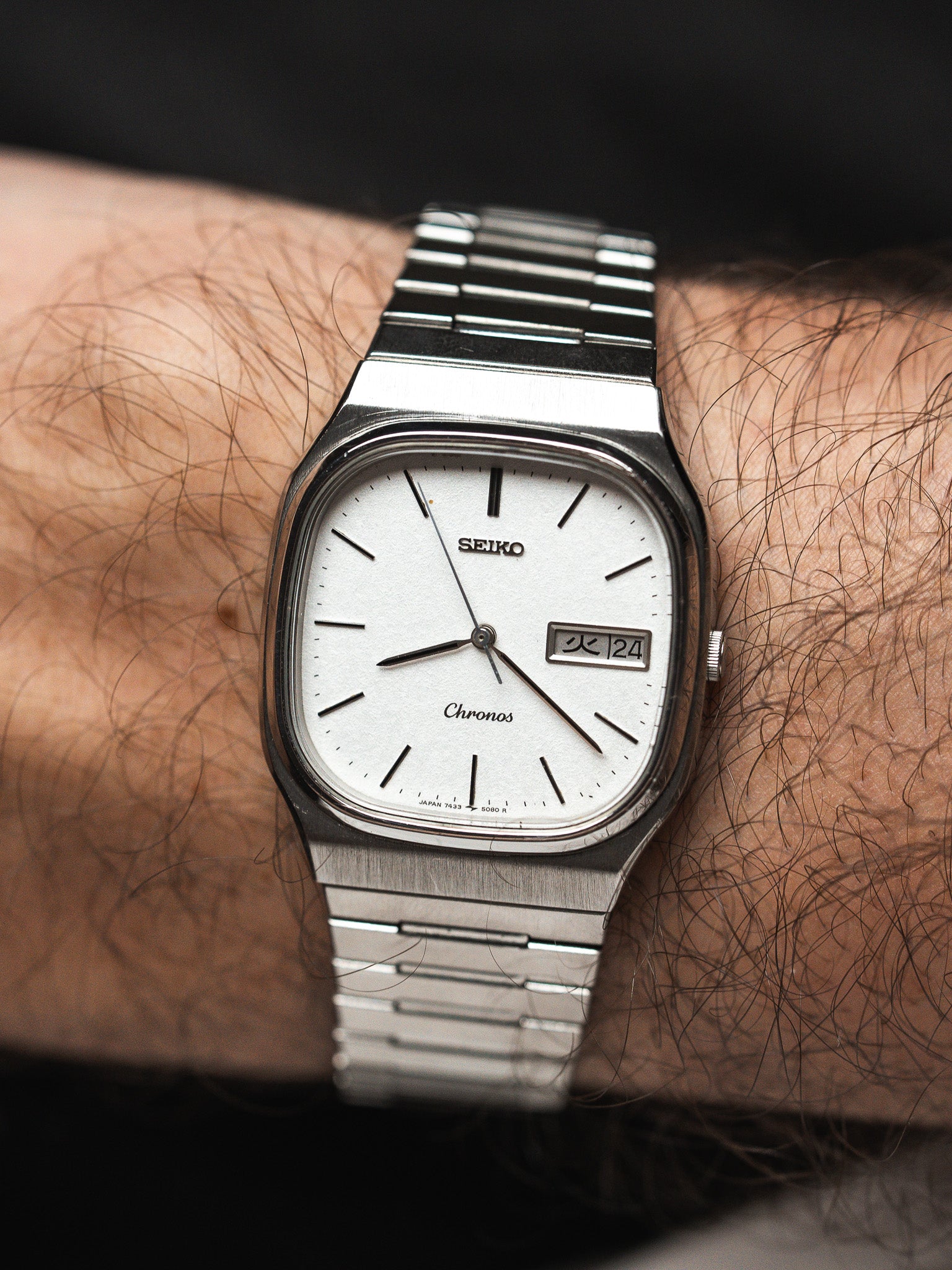 ساعة Seiko Chronos JDM فينتاج 7433-5080 — عرض كانجي Quartz (1985) 