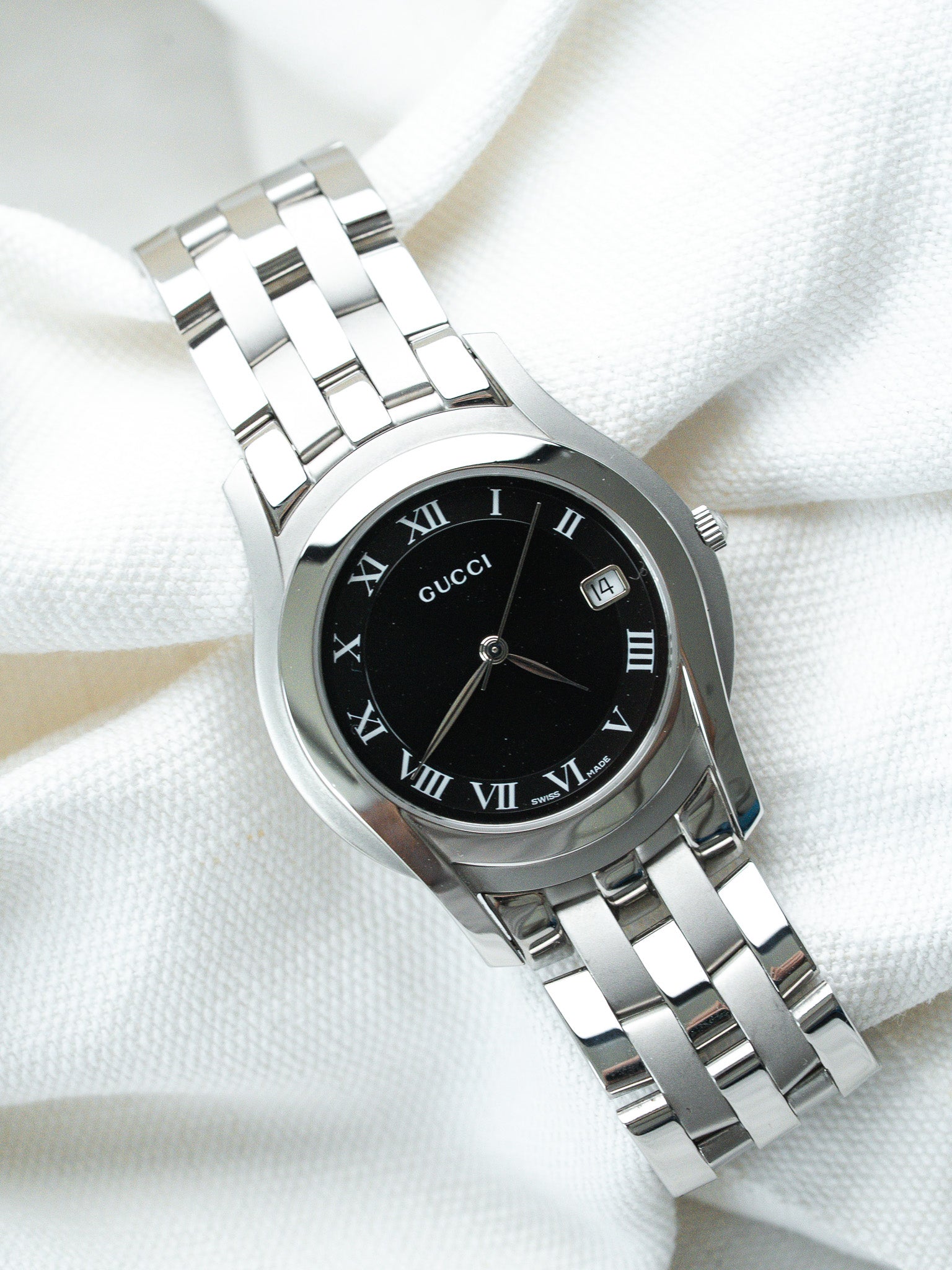 Orologio Gucci - Rotondo Acciaio Nero Indici Romani (Anni 2000) 
