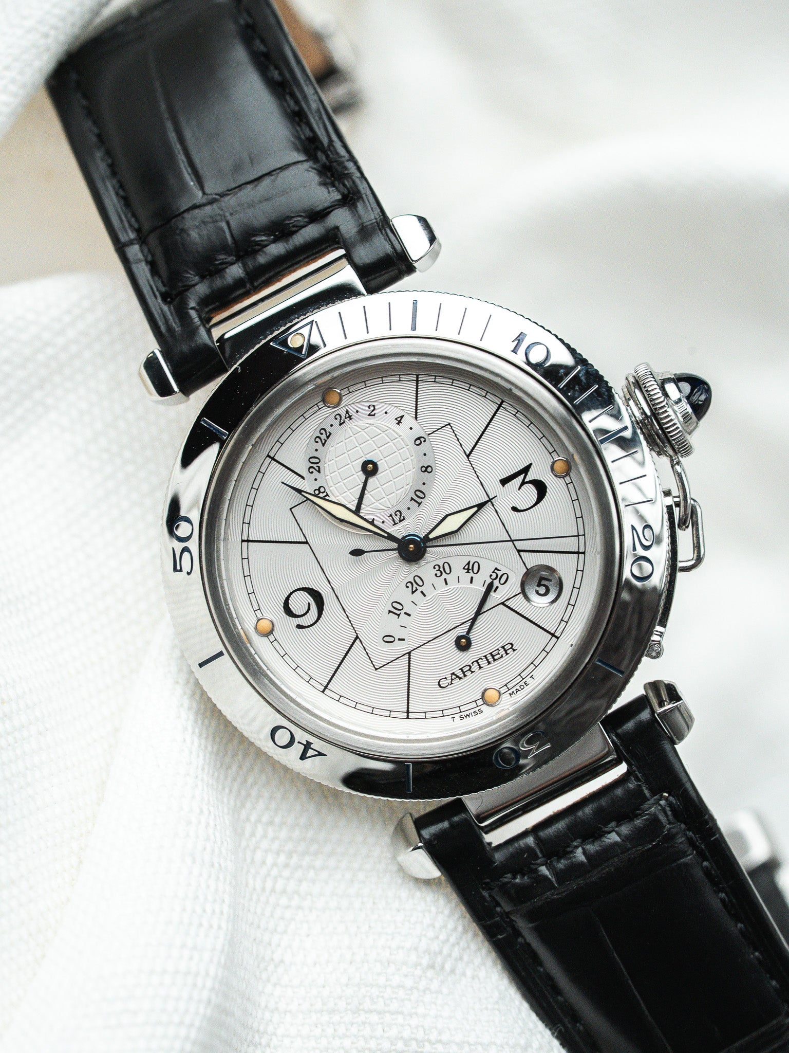 Orologio Cartier Pasha Power Reserve 2388 — Acciaio 39mm Full Set (1999) 