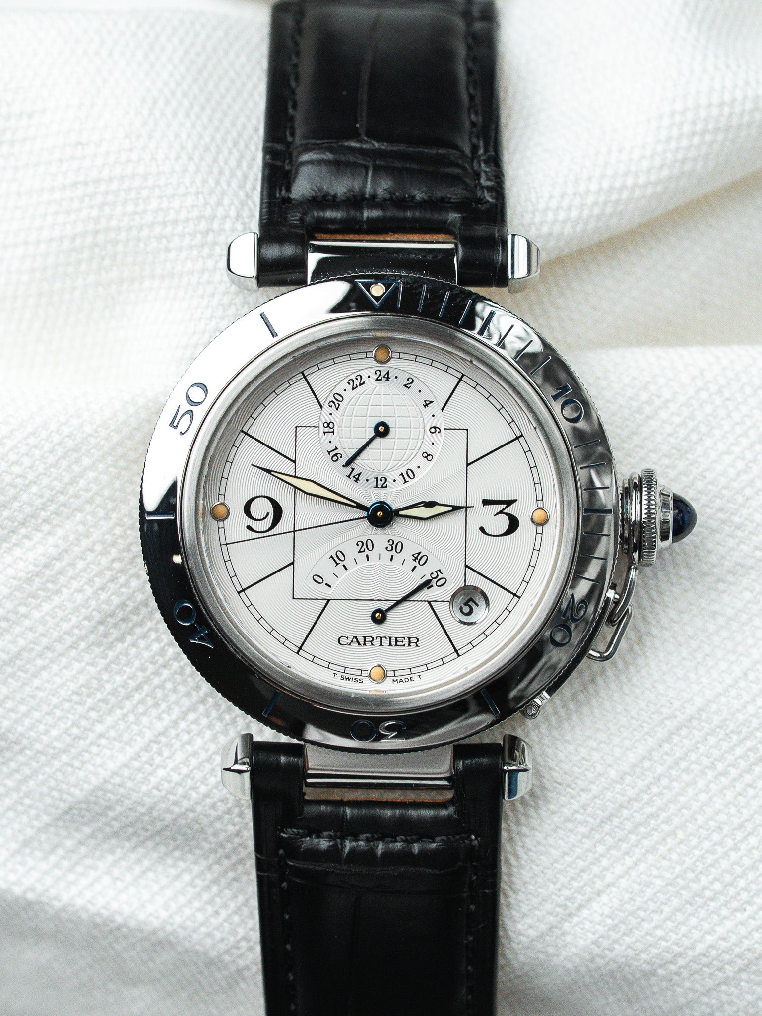 Orologio Cartier Pasha Power Reserve 2388 — Acciaio 39mm Full Set (1999) 