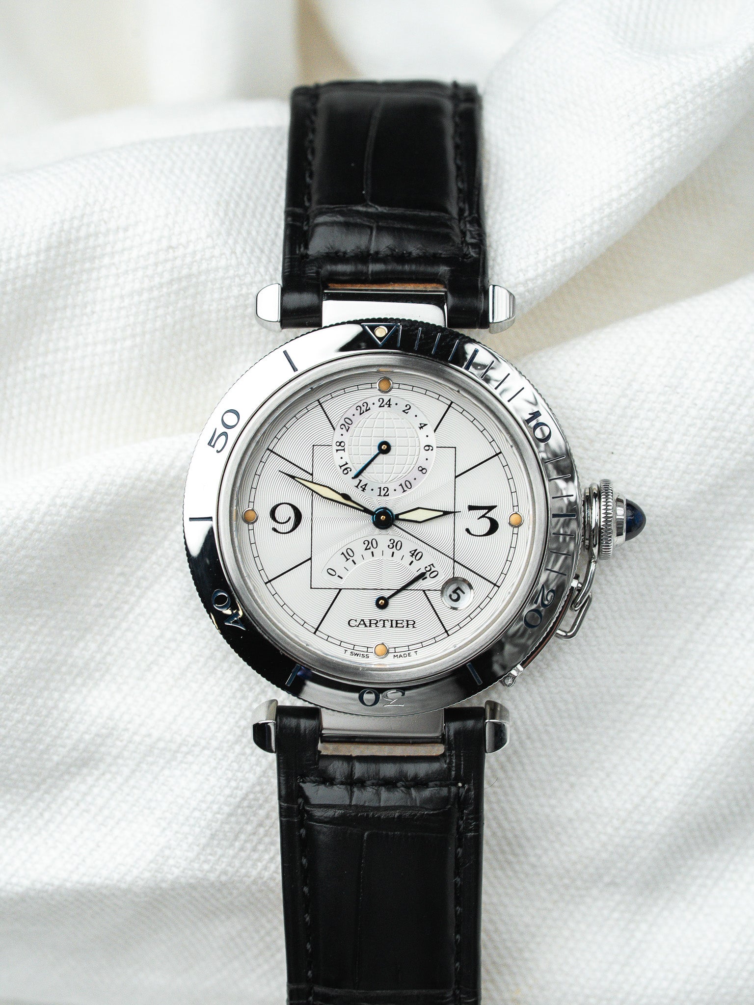 Orologio Cartier Pasha Power Reserve 2388 — Acciaio 39mm Full Set (1999) 