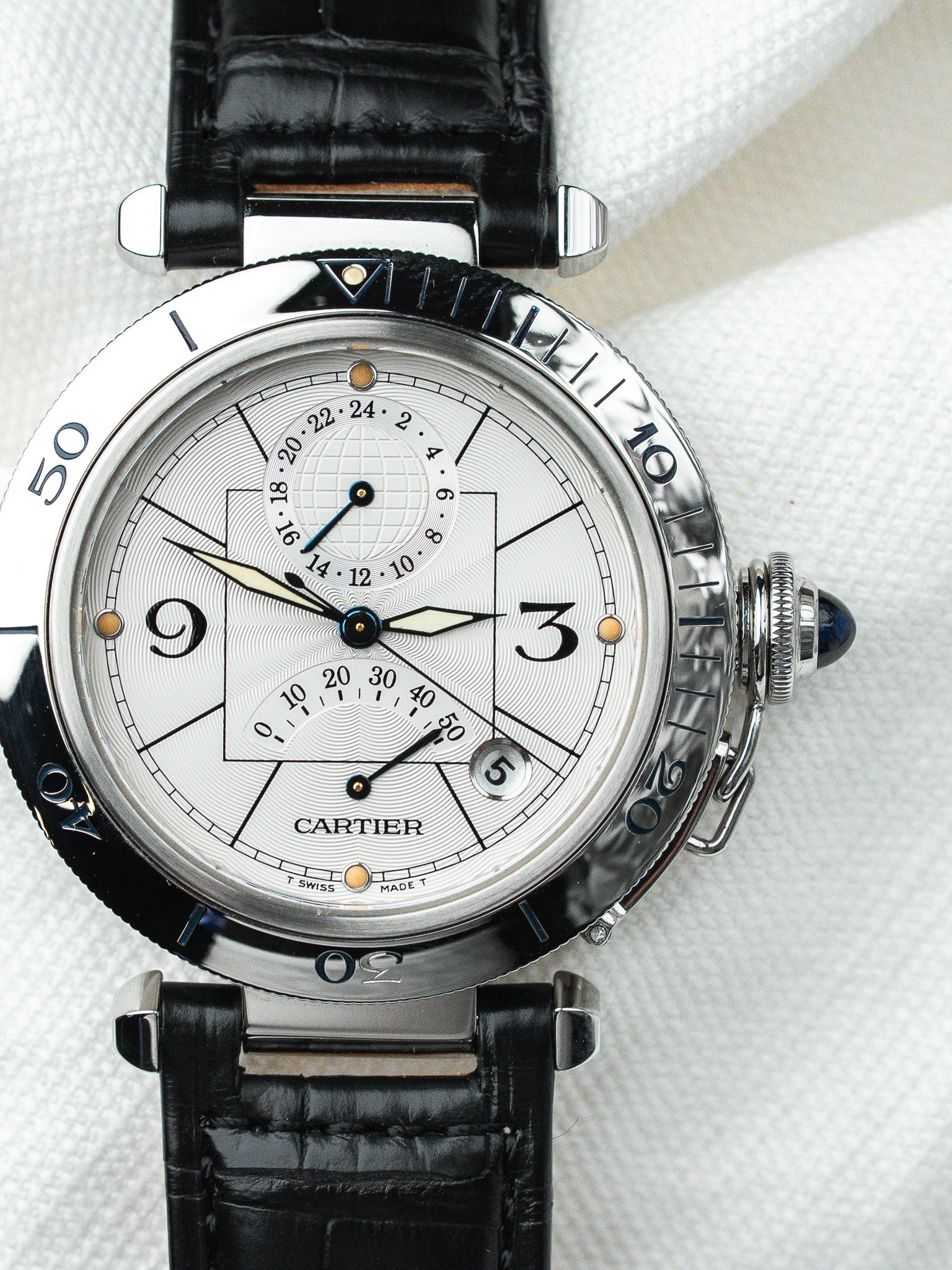 Orologio Cartier Pasha Power Reserve 2388 — Acciaio 39mm Full Set (1999) 