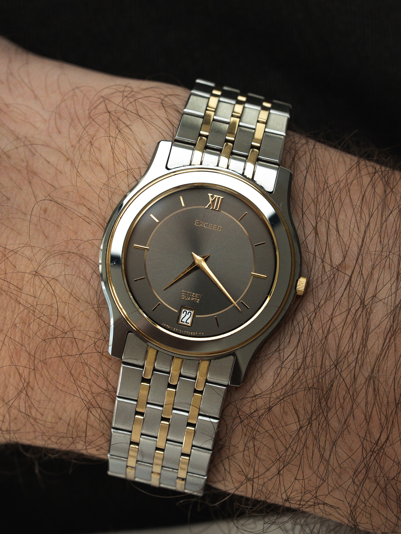 Montre Citizen Exceed Vintage Bicolore — Cadran Gris Fumé (1982)