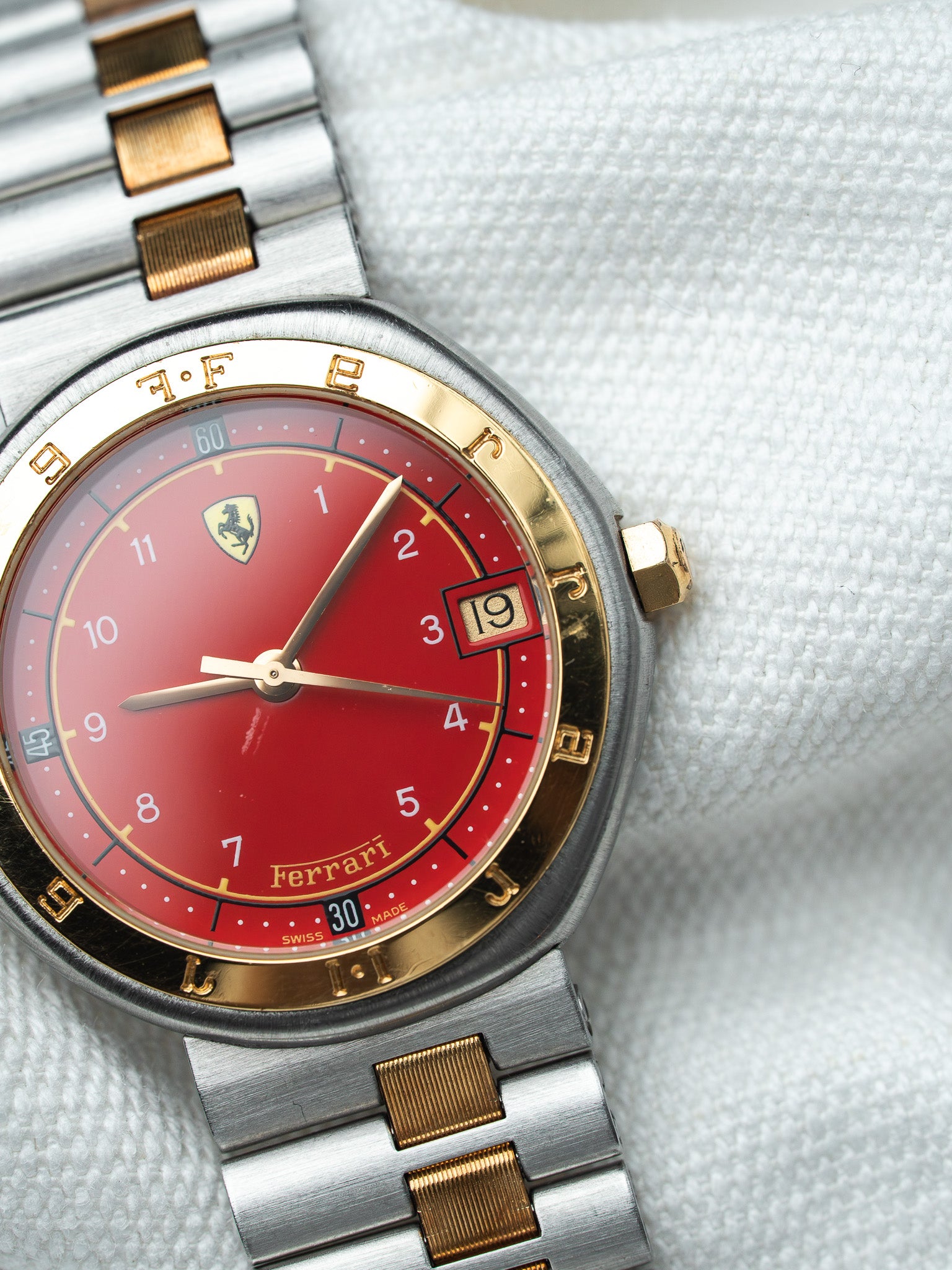Vintage Ferrari Formula by Cartier Two-Tone — Red Dial (1980s) 