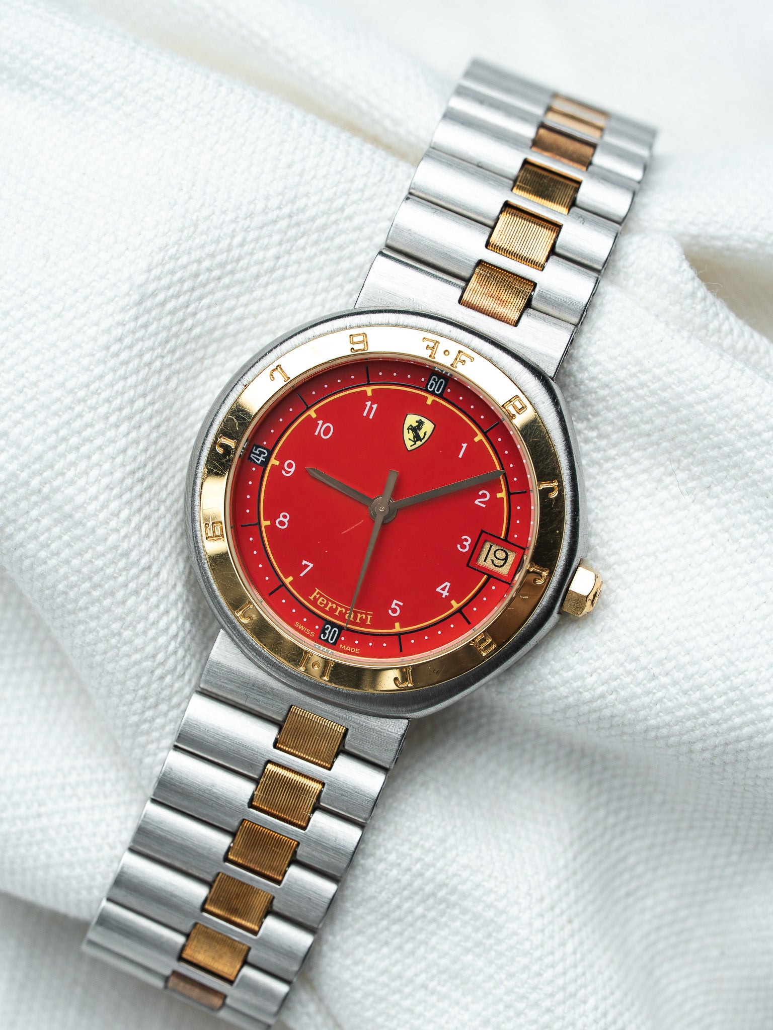 Vintage Ferrari Formula by Cartier Two-Tone — Red Dial (1980s) 