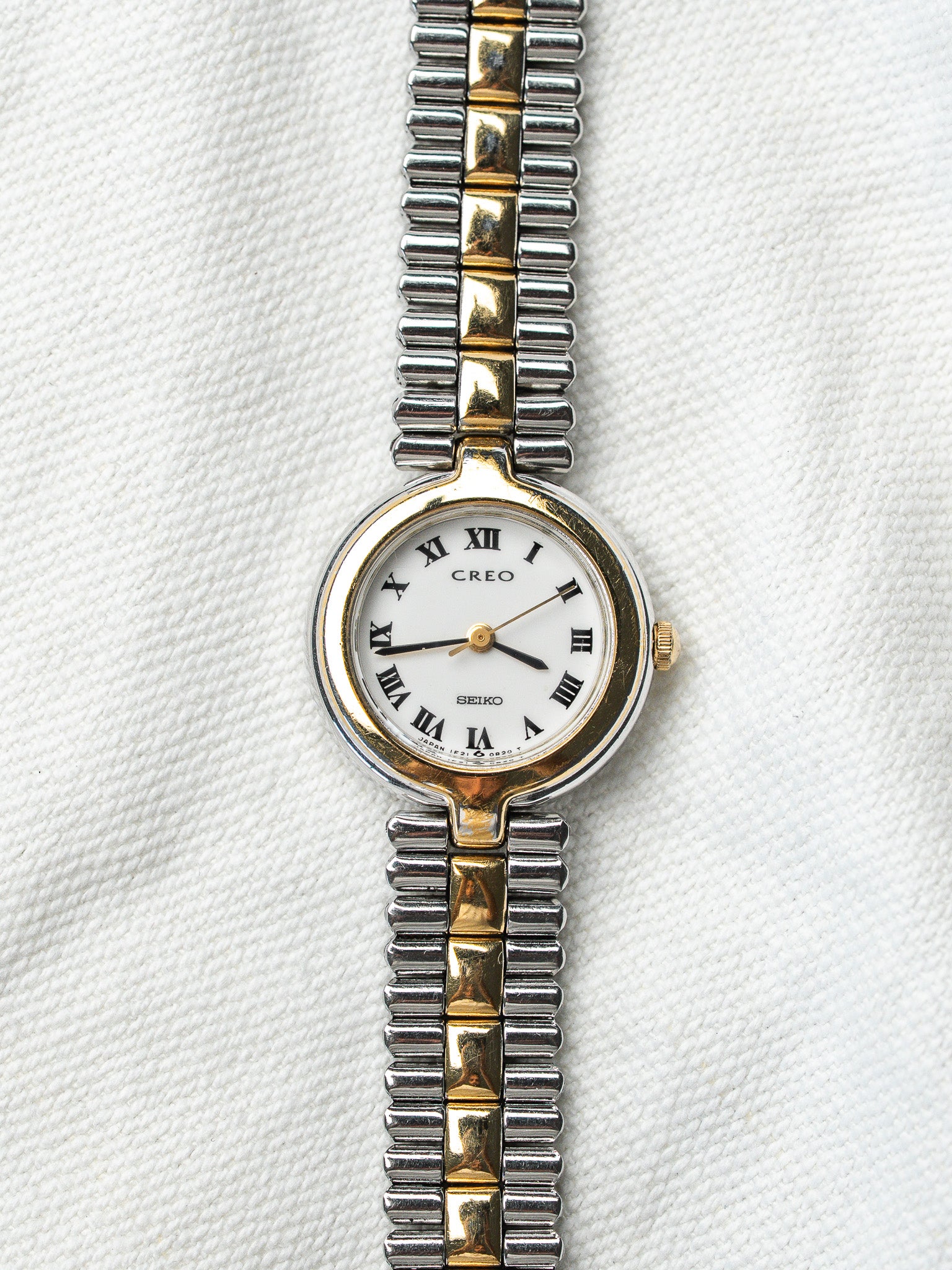 Orologio Seiko Creo Vintage bicolore 1F21 — numeri romani (1998) 
