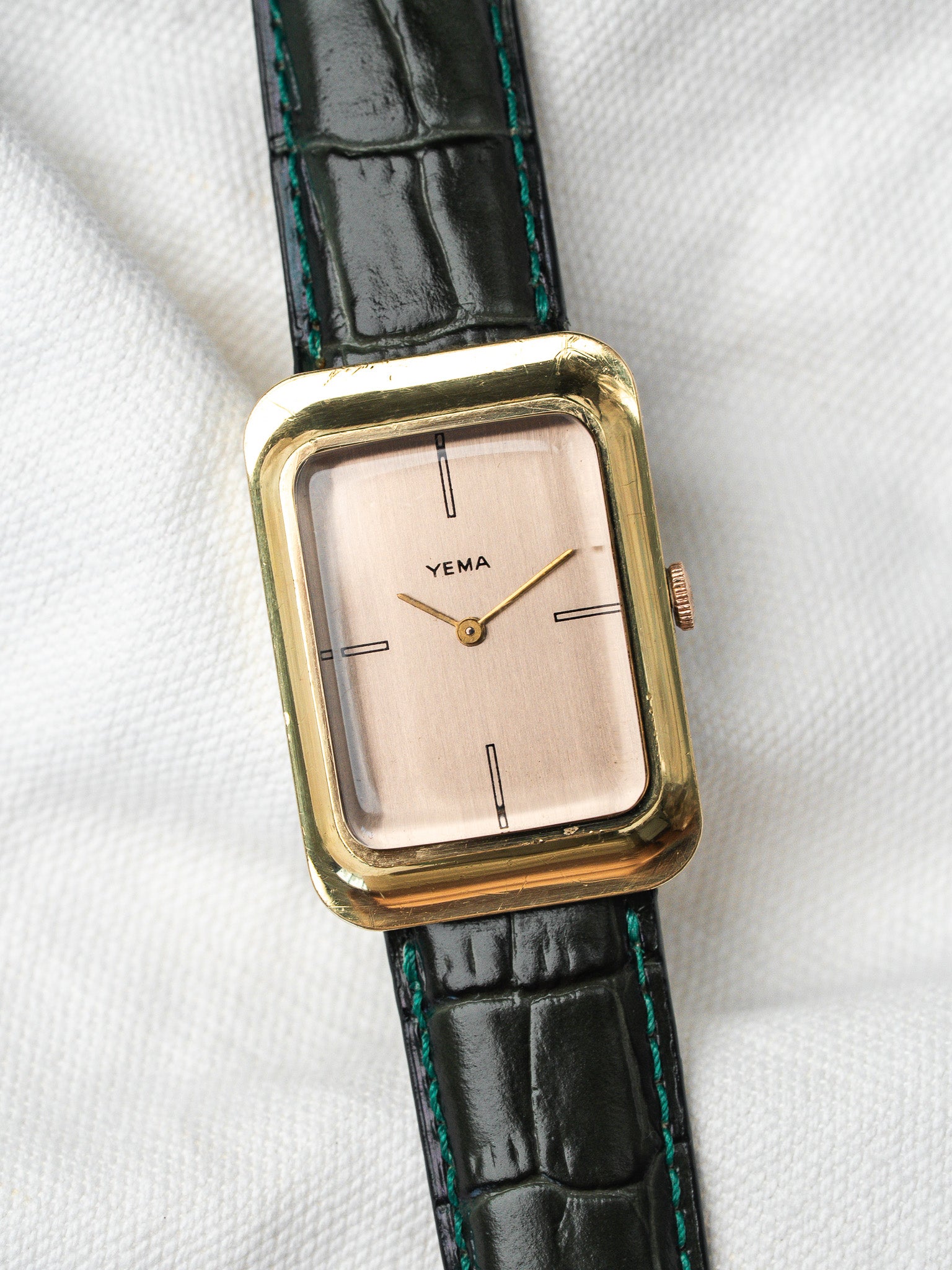 Vintage Yema Tank Gold-Plated — Salmon Dial (1970s) 