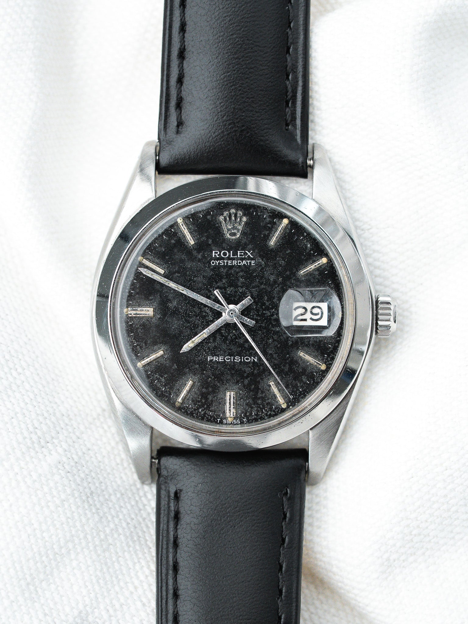 Precision Silver Watch‎ with Black Dial Rolex Oyster Precision 6426 Black Sigma Dial 34mm 1973 main image 3