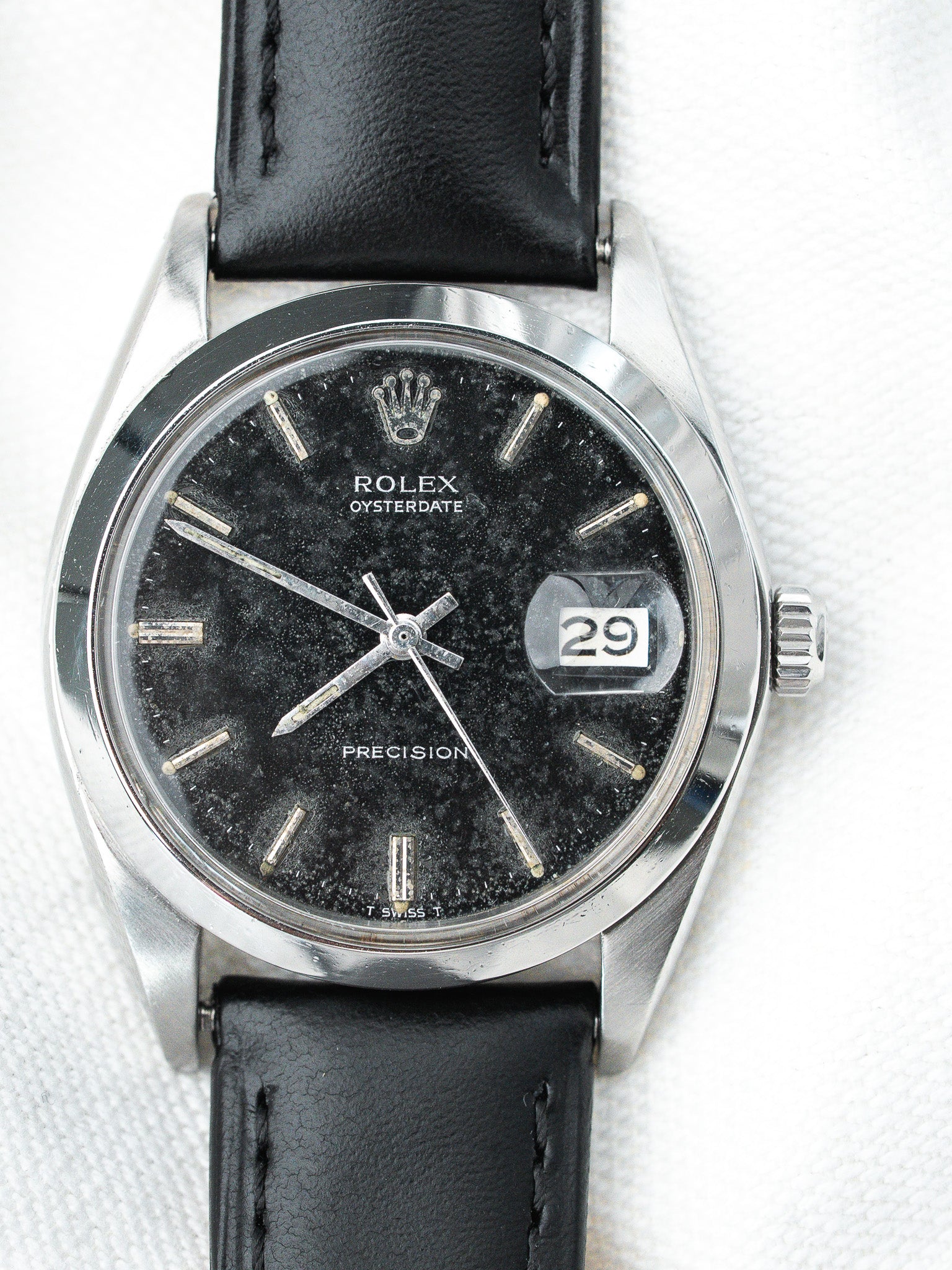 Reloj Vintage Rolex Oysterdate Precision 6694 (1966) – Cadran Noir Patiné & Acier 