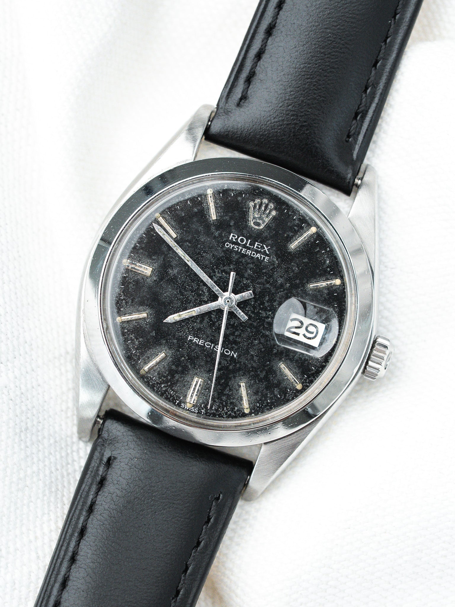 Reloj Vintage Rolex Oysterdate Precision 6694 (1966) – Cadran Noir Patiné & Acier 