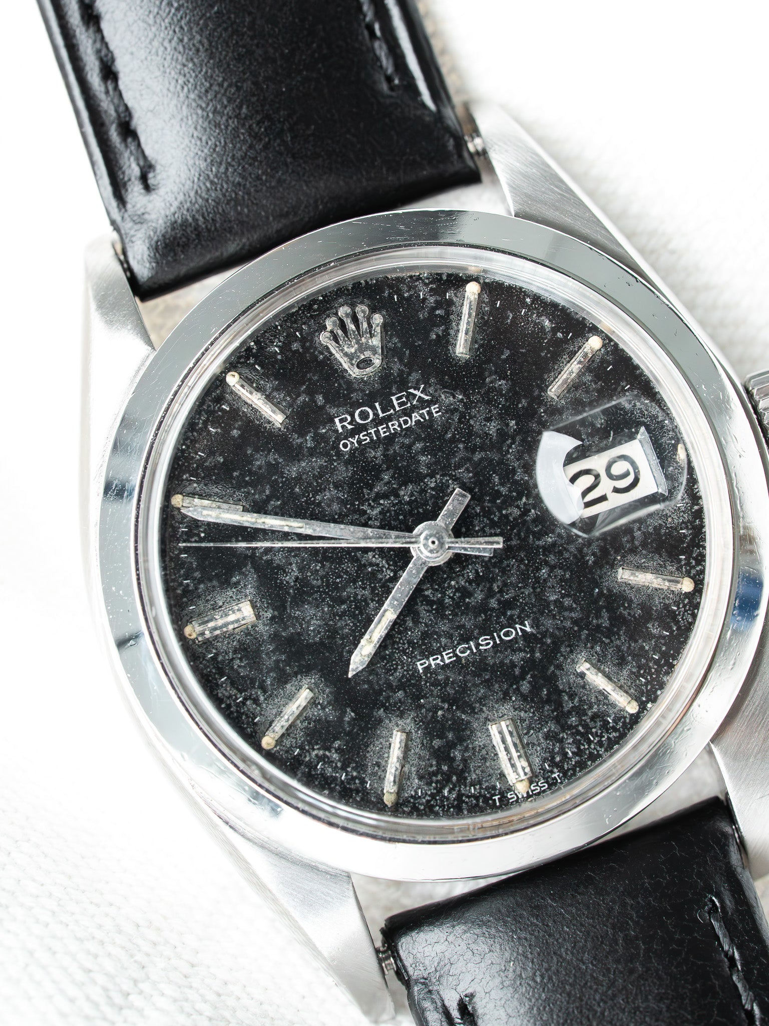 Reloj Vintage Rolex Oysterdate Precision 6694 (1966) – Cadran Noir Patiné & Acier 